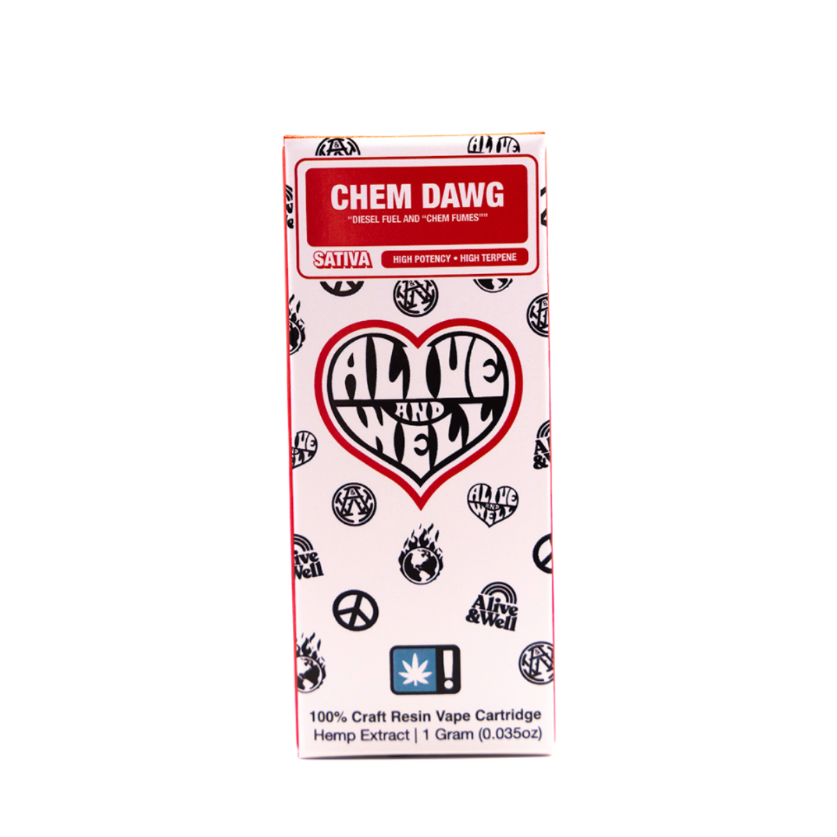 Alive & Well THCa Live Resin 510 Vape Cart - 1 Gram - Sativa