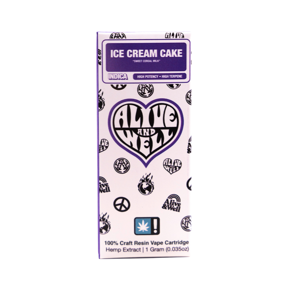 Alive & Well THCa Live Resin 510 Vape Cart - 1 Gram - Indica