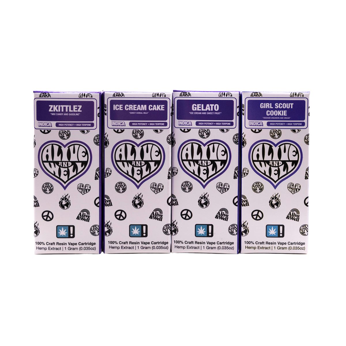 Alive & Well THCa Live Resin 510 Vape Cart - 1 Gram - Indica