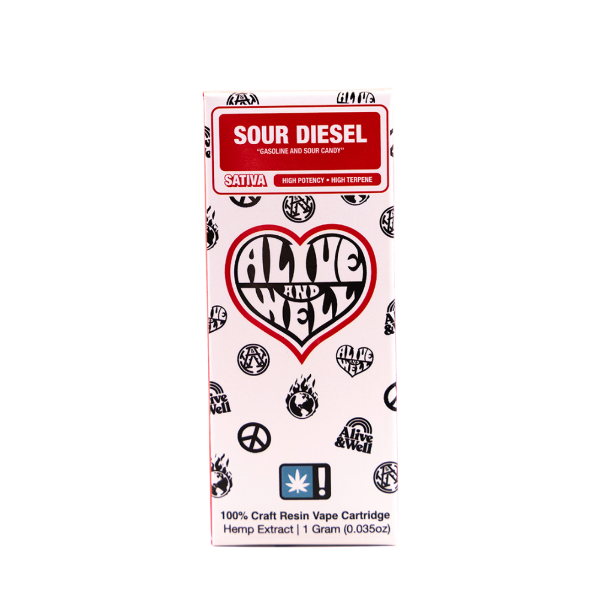 Alive & Well THCa Live Resin 510 Vape Cart - 1 Gram - Sativa