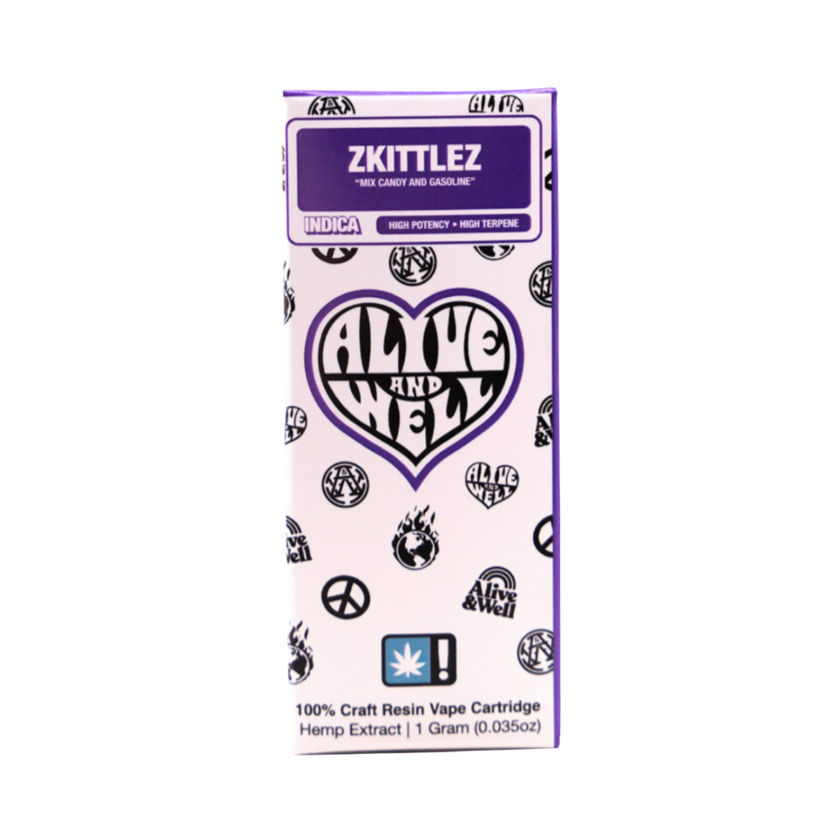 Alive & Well THCa Live Resin 510 Vape Cart - 1 Gram - Indica