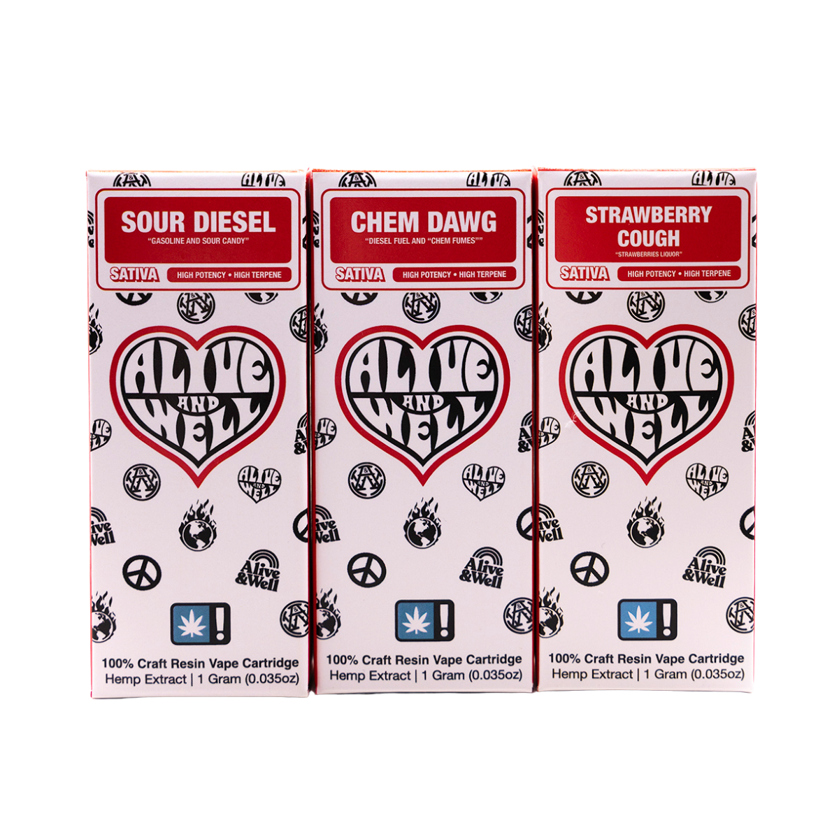 Alive & Well THCa Live Resin 510 Vape Cart - 1 Gram - Sativa