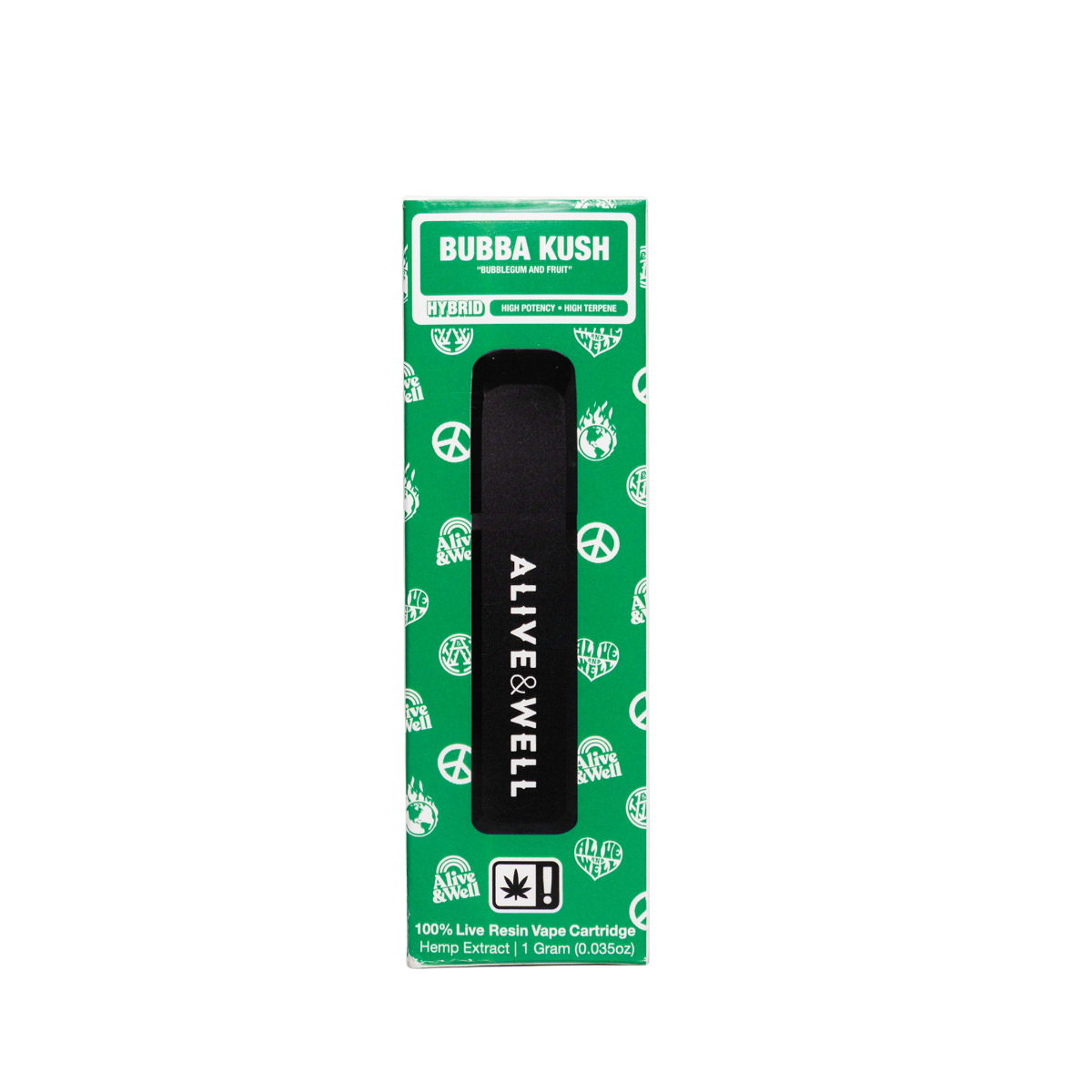 Alive and Well THCA Live Resin All-in-One - 1 Gram Hybrid - Bubba Kush