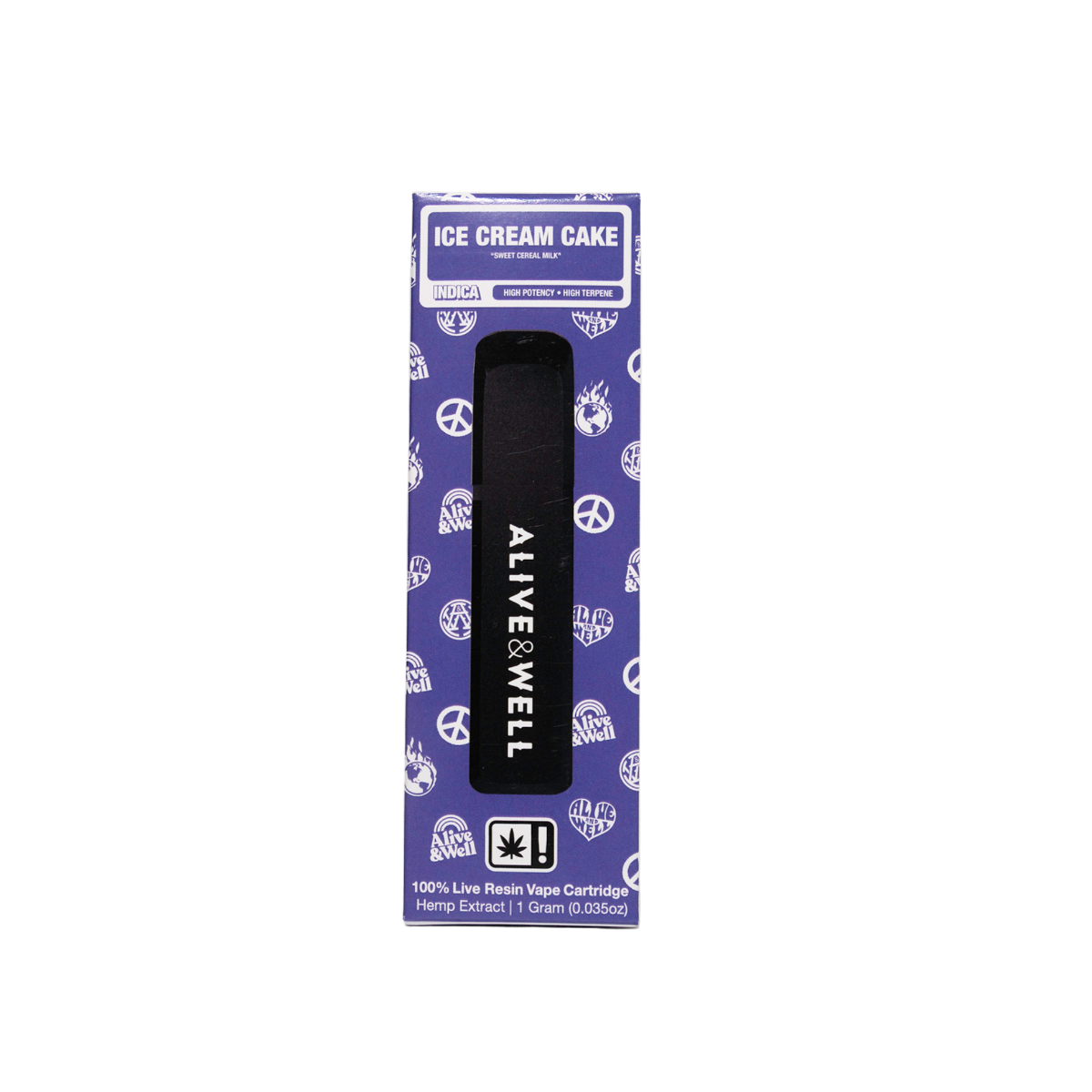 Alive and Well THCA Live Resin All-in-One - 1 Gram Indica - Ice Cream Cake