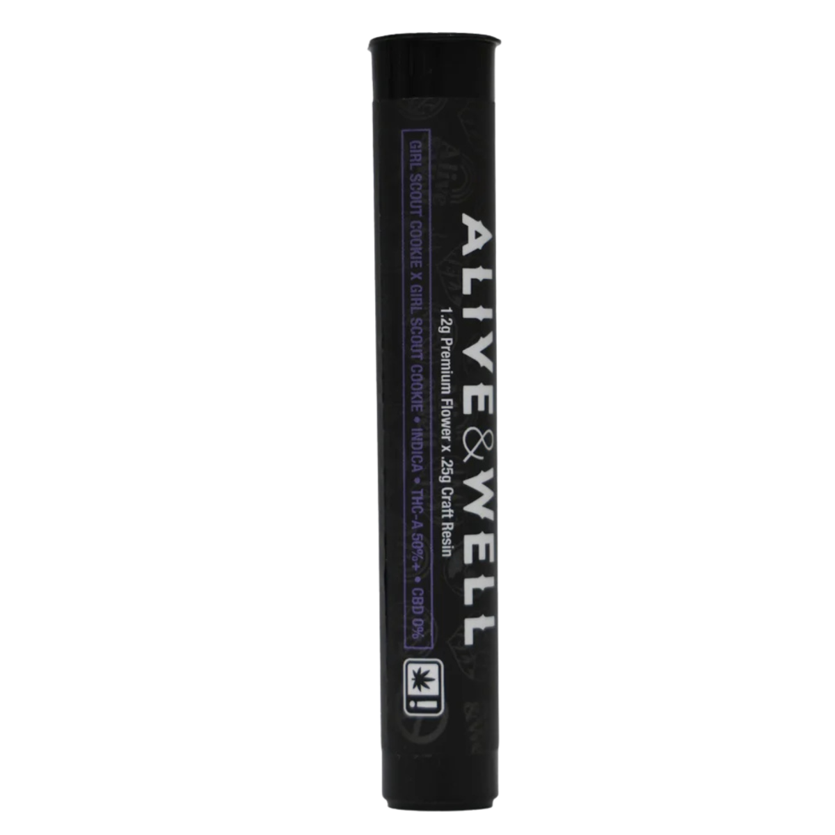 Alive and Well THCA Flower Live Resin Infused Pre Roll - 1.2g Premium Flower + .25 Craft Resin - Indica - Girl Scout Cookies x Girl Scout Cookies