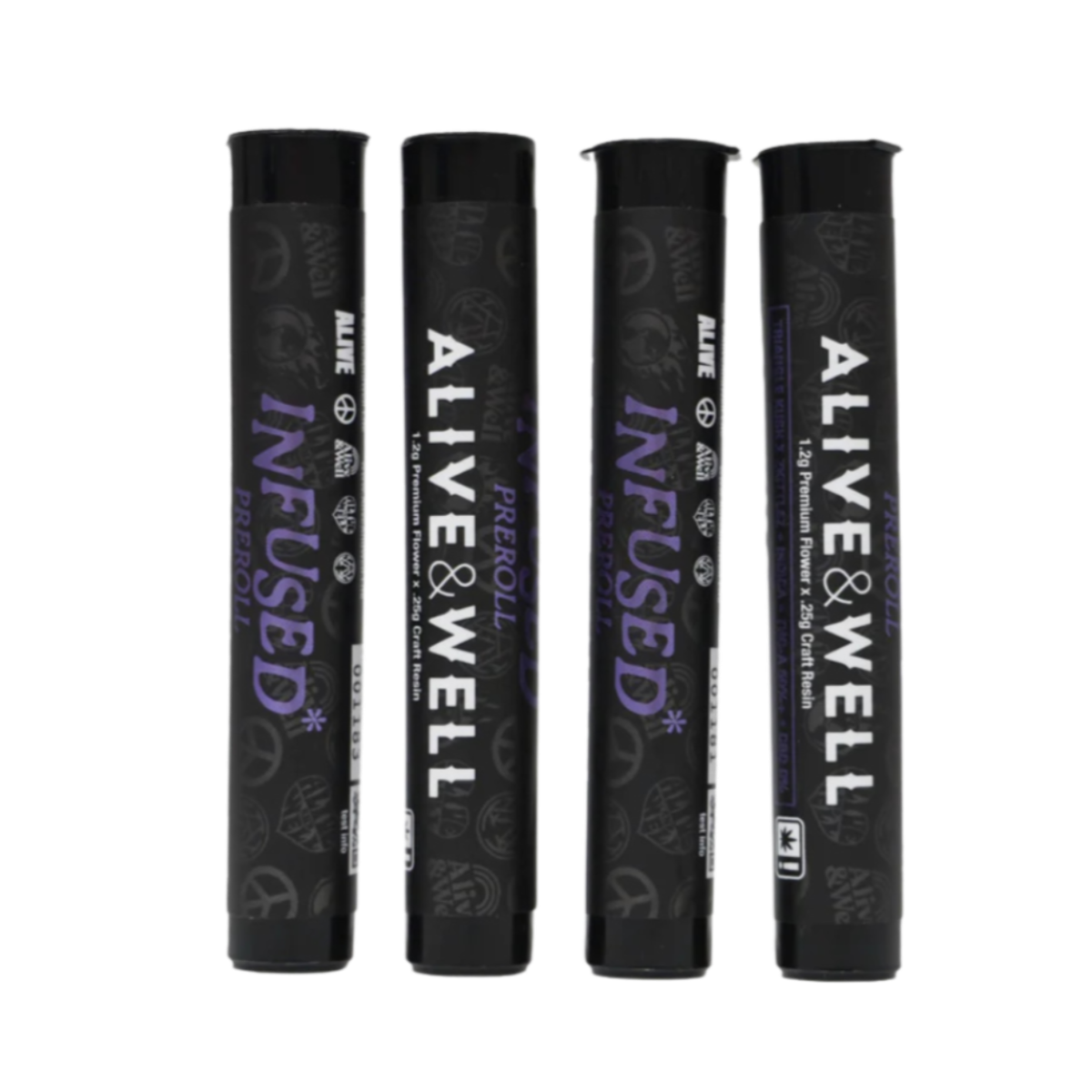 Alive and Well THCA Flower Live Resin Infused Pre Roll - 1.2g Premium Flower + .25 Craft Resin -