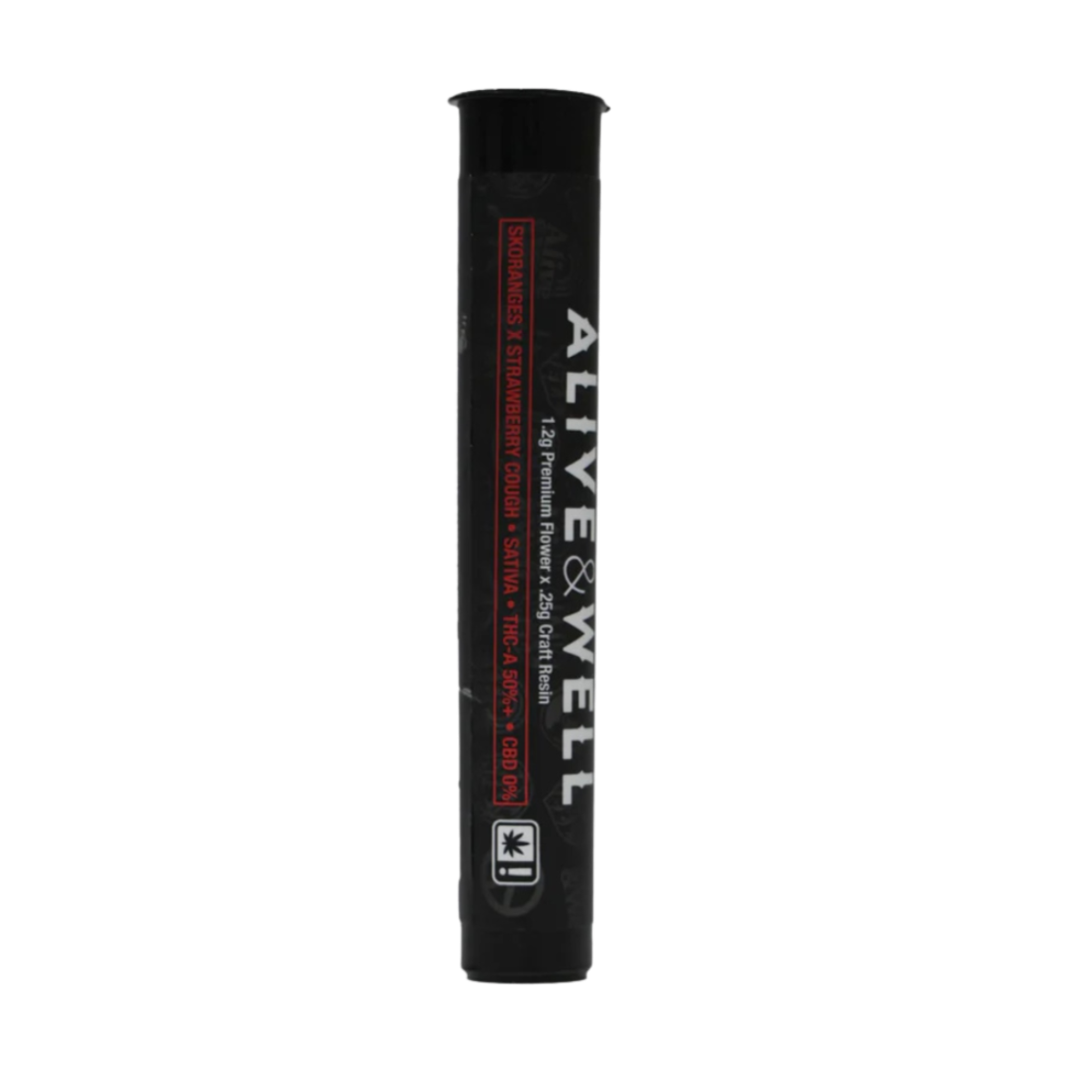 Alive and Well THCA Flower Live Resin Infused Pre Roll - 1.2g Premium Flower + .25 Craft Resin - Sativa - Skoranges x Strawberry Cough