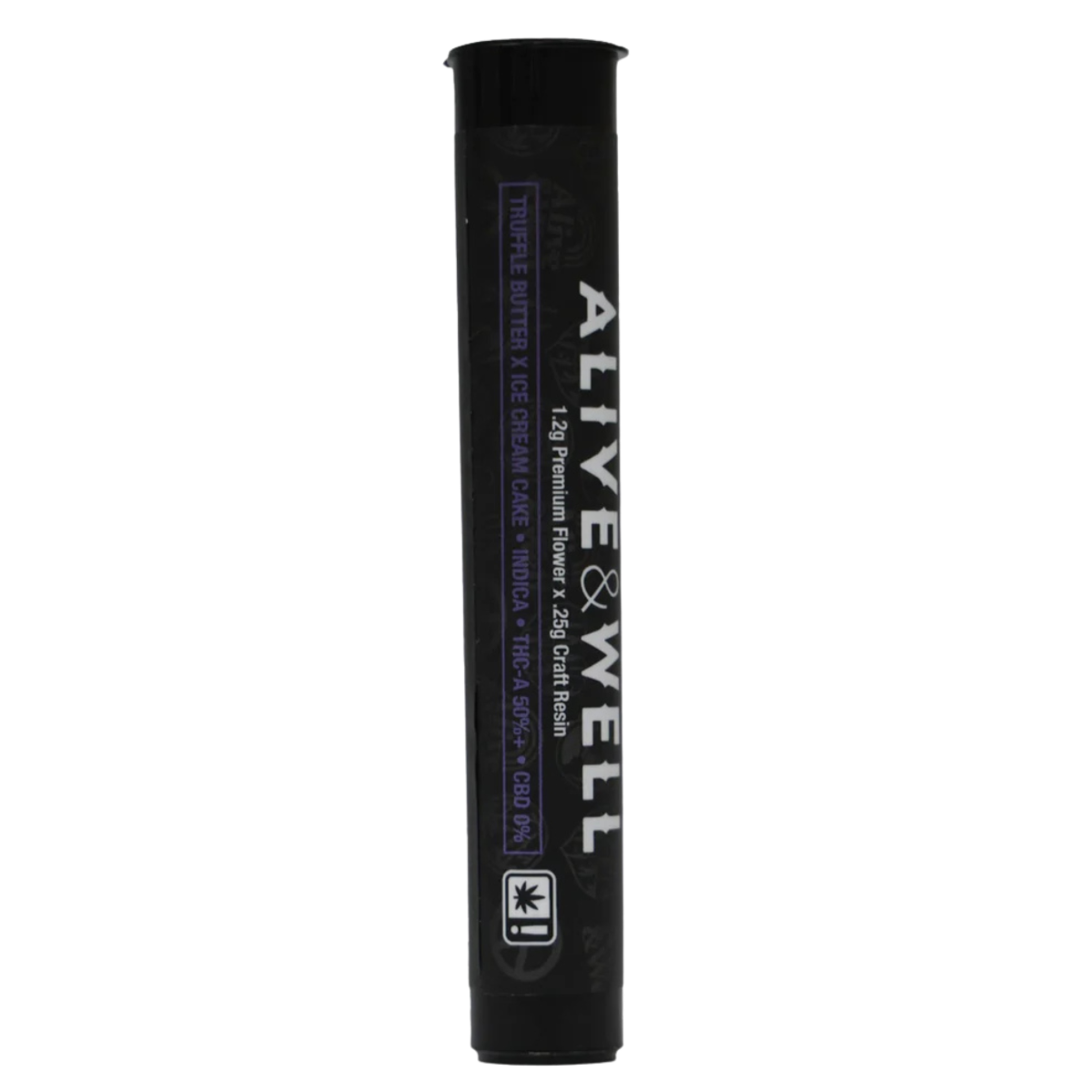Alive and Well THCA Flower Live Resin Infused Pre Roll - 1.2g Premium Flower + .25 Craft Resin - Indica - Truffle Butter x Ice Cream Cake