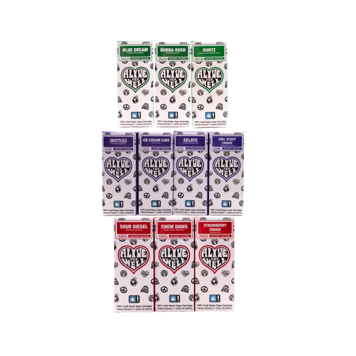 Alive and Well THCA Live Resin 510 Vape Cart - 1 Gram