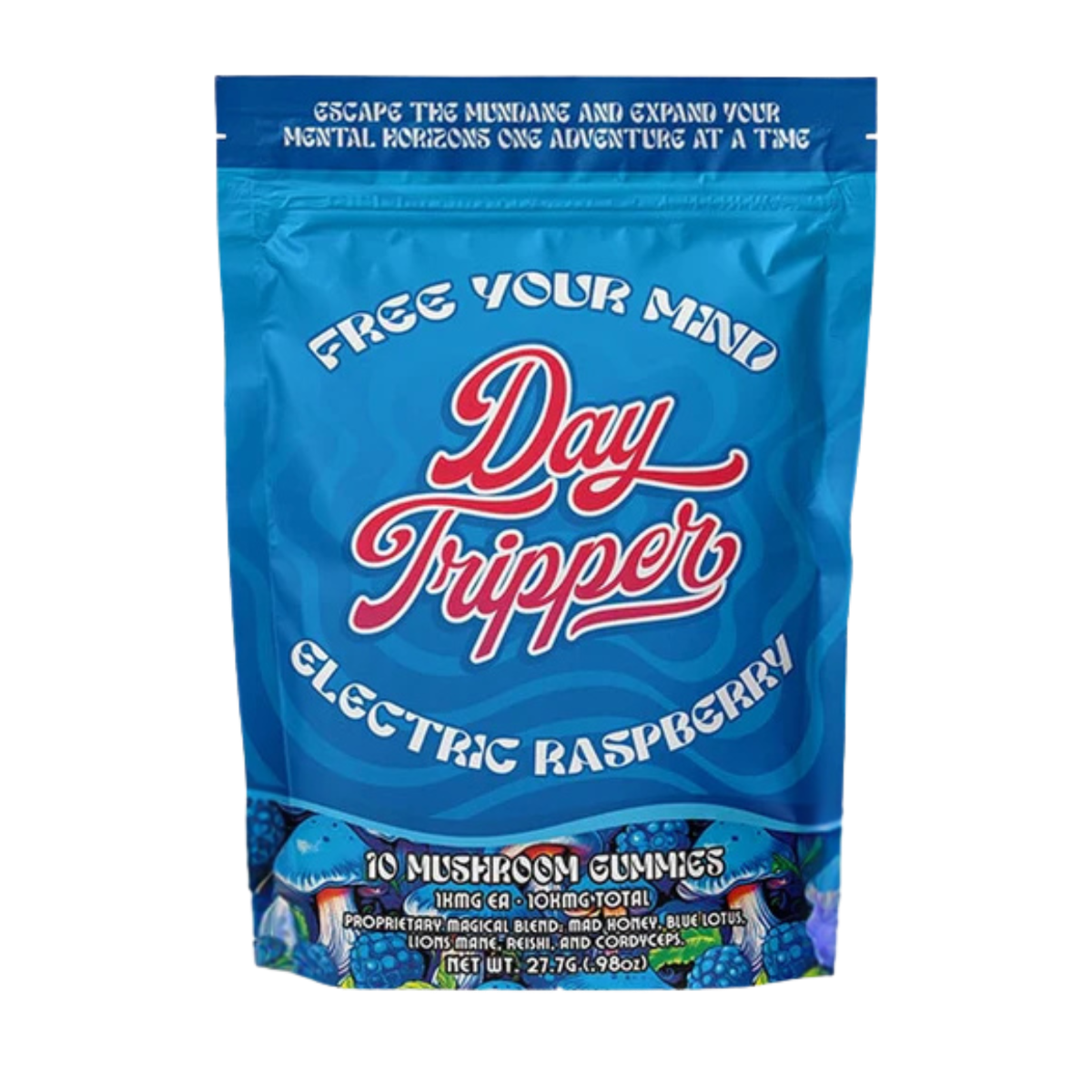 Day Tripper Mushroom Gummies - 10 Count - Electric Raspberry