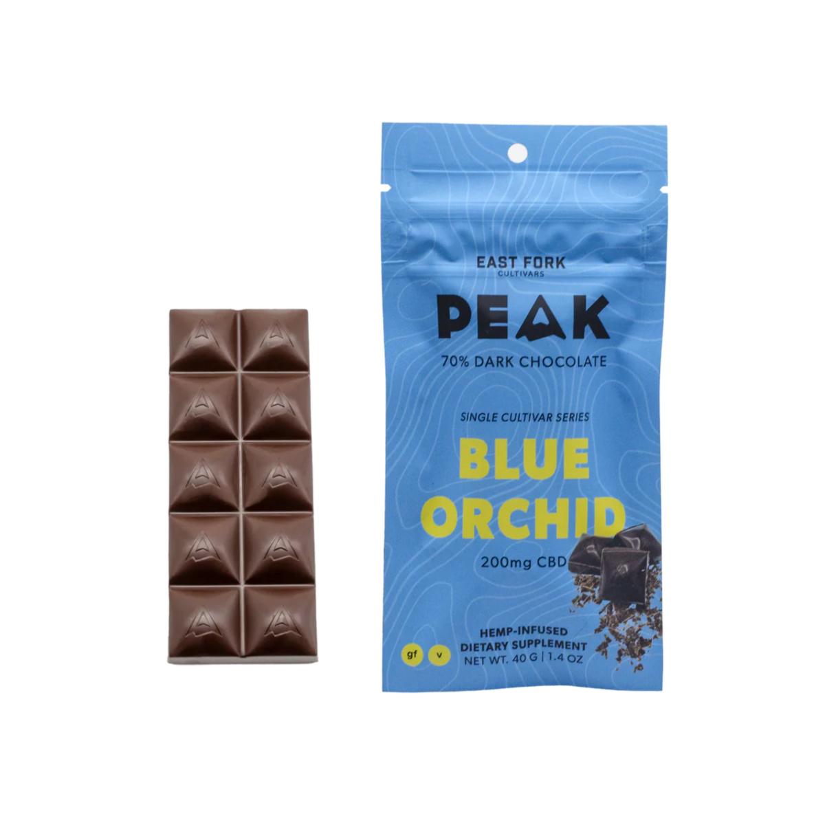 East Fork Cultivars - Chocolate Bar - 200mg CBD - Full Spectrum Blue Orchid