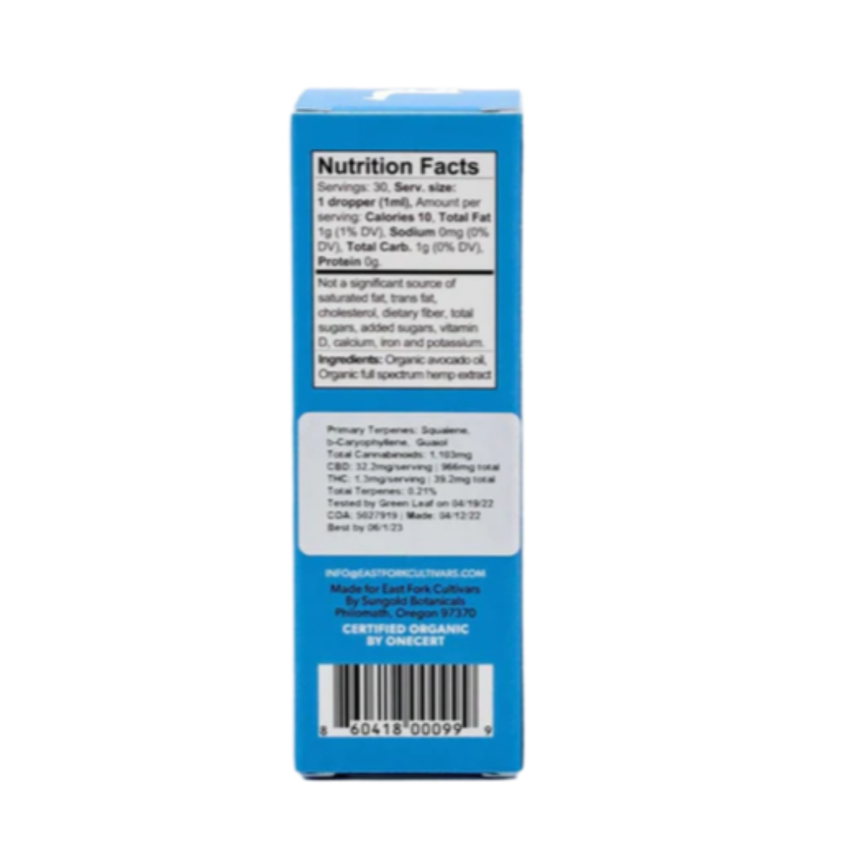 East Fork Cultivars Organic Full Spectrum CBD Oil 1000mg
