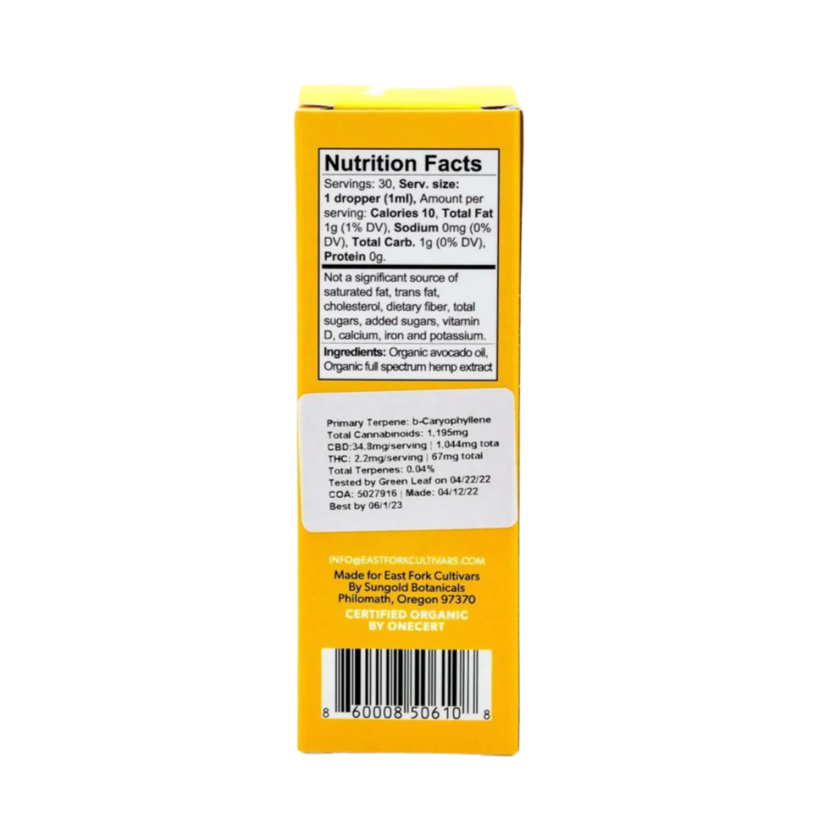 East Fork Cultivars Organic Full Spectrum CBD Oil 1000mg