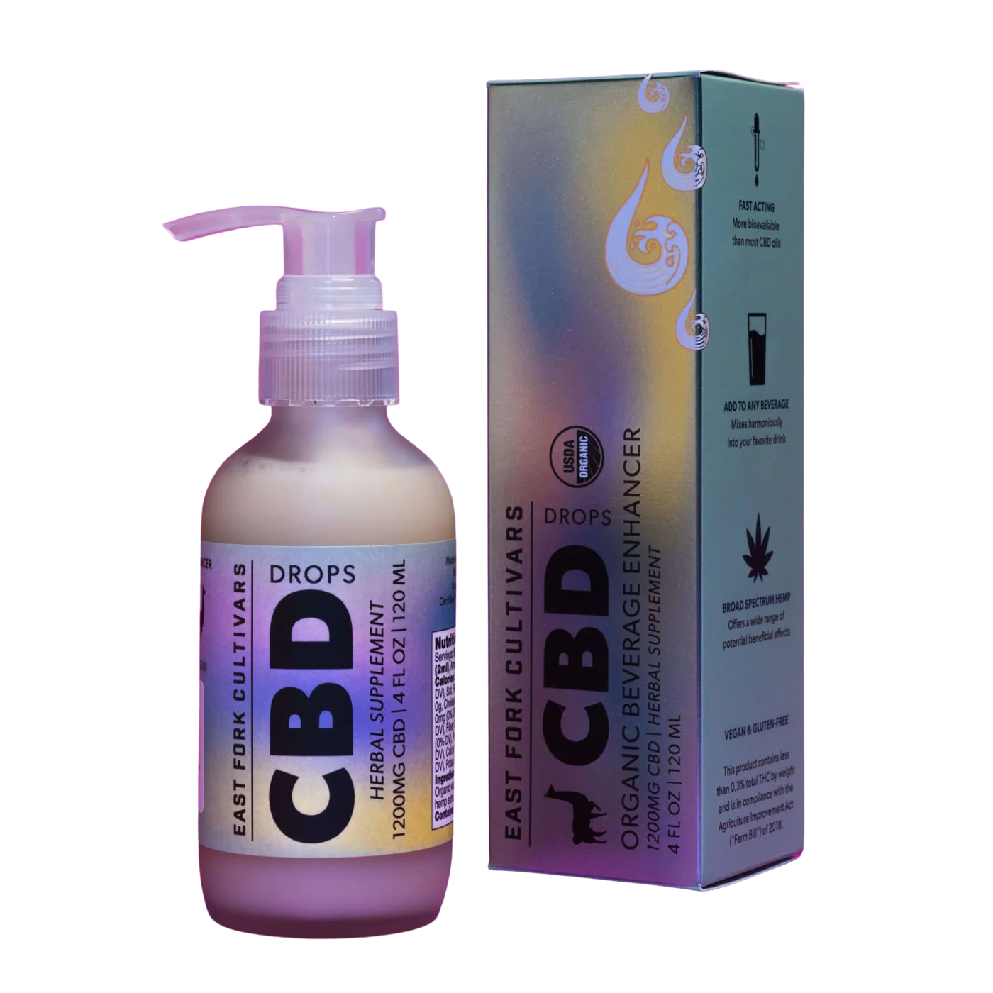 East Fork Cultivars Organic Full Spectrum Beverage Enhancer - 1200mg CBD Drops