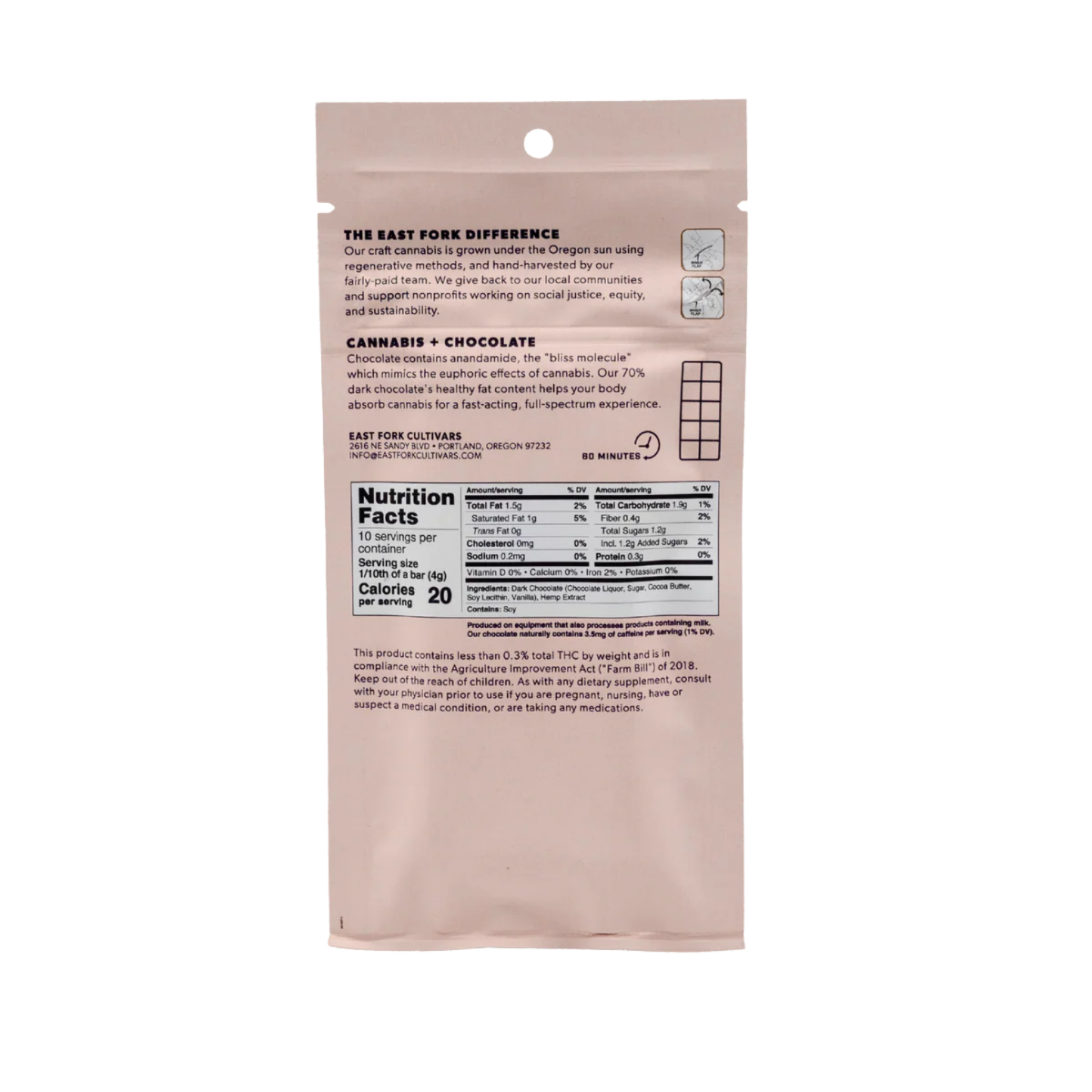 East Fork Cultivars - Chocolate Bar - 300mg - THC Free