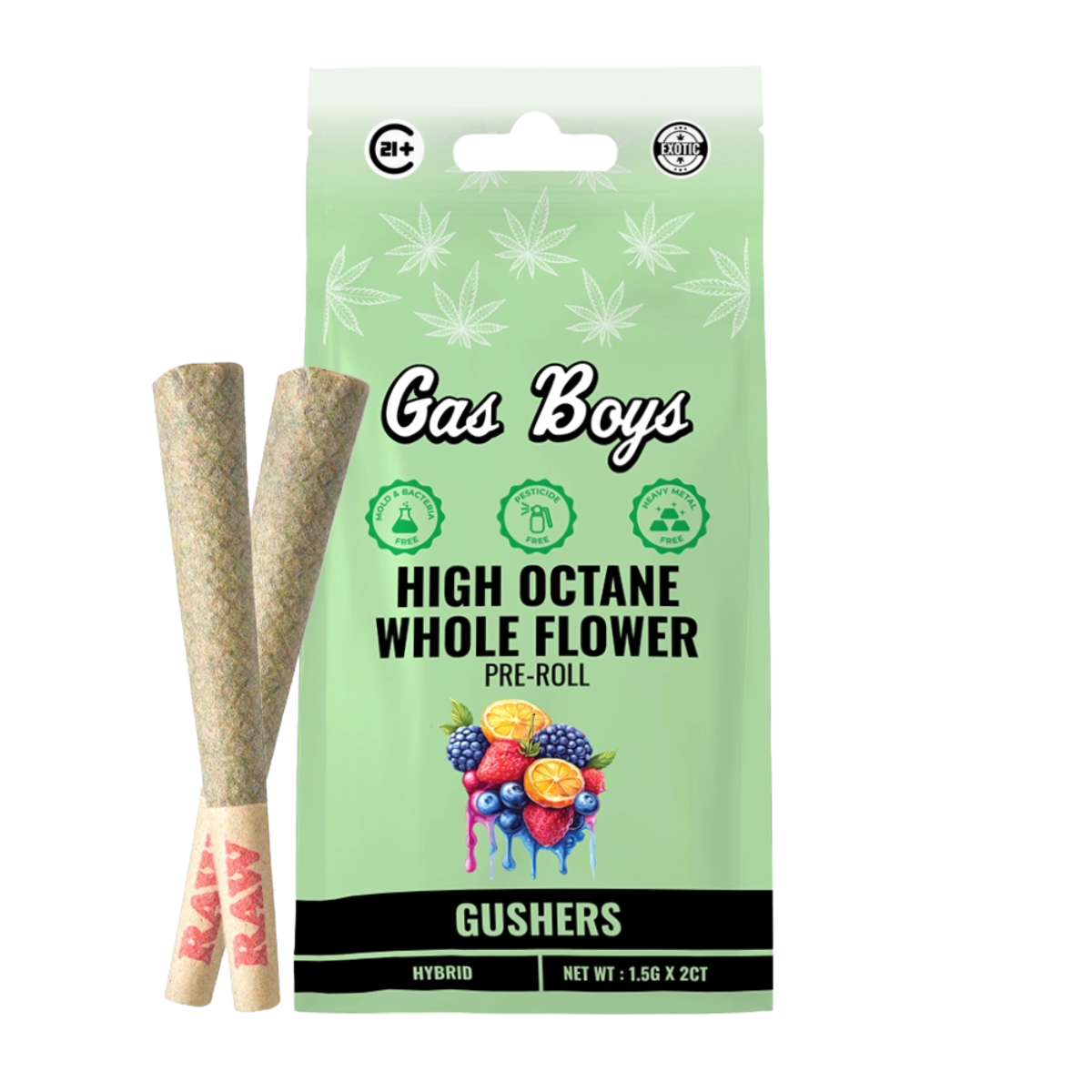 Gas Boys Whole Flower THCA Pre Roll 1.5 Grams x 2