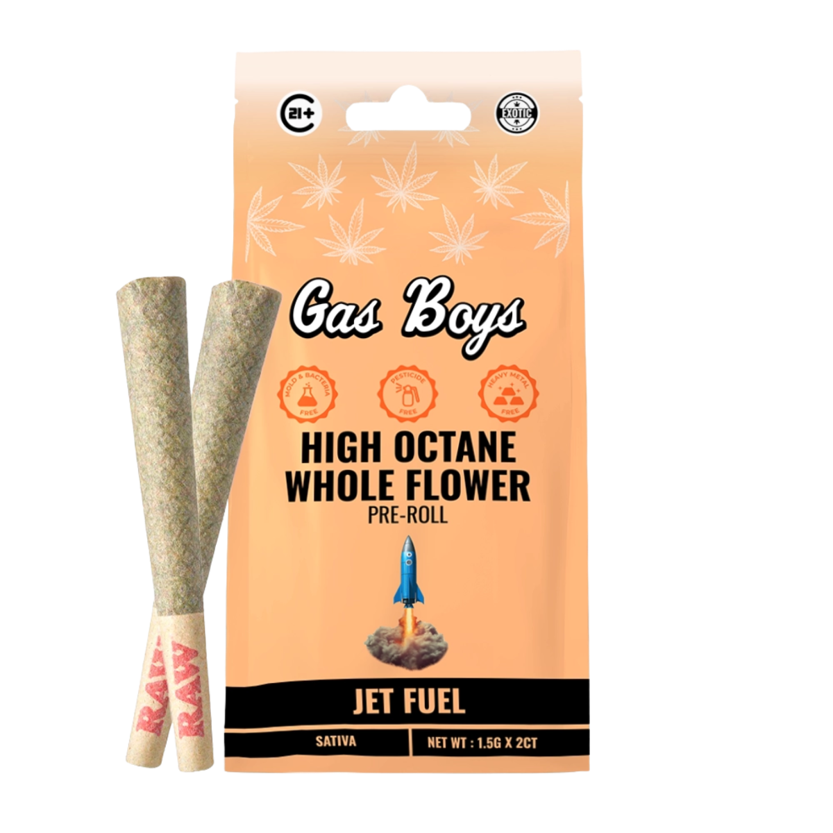 Gas Boys Whole Flower THCA Pre Roll 1.5 Grams x 2
