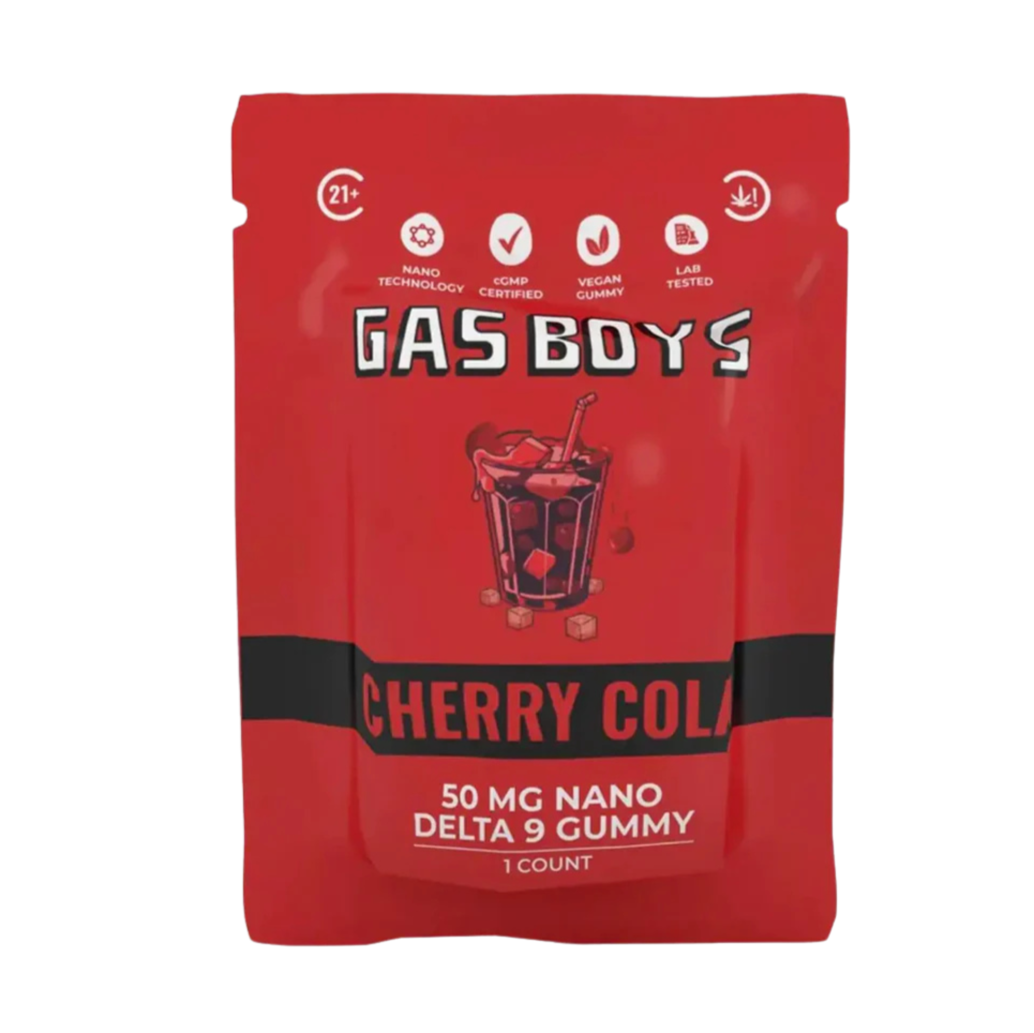 Gas Boys Nano Gummies Delta 9 THC 25mg - 2 Count - Cherry Soda