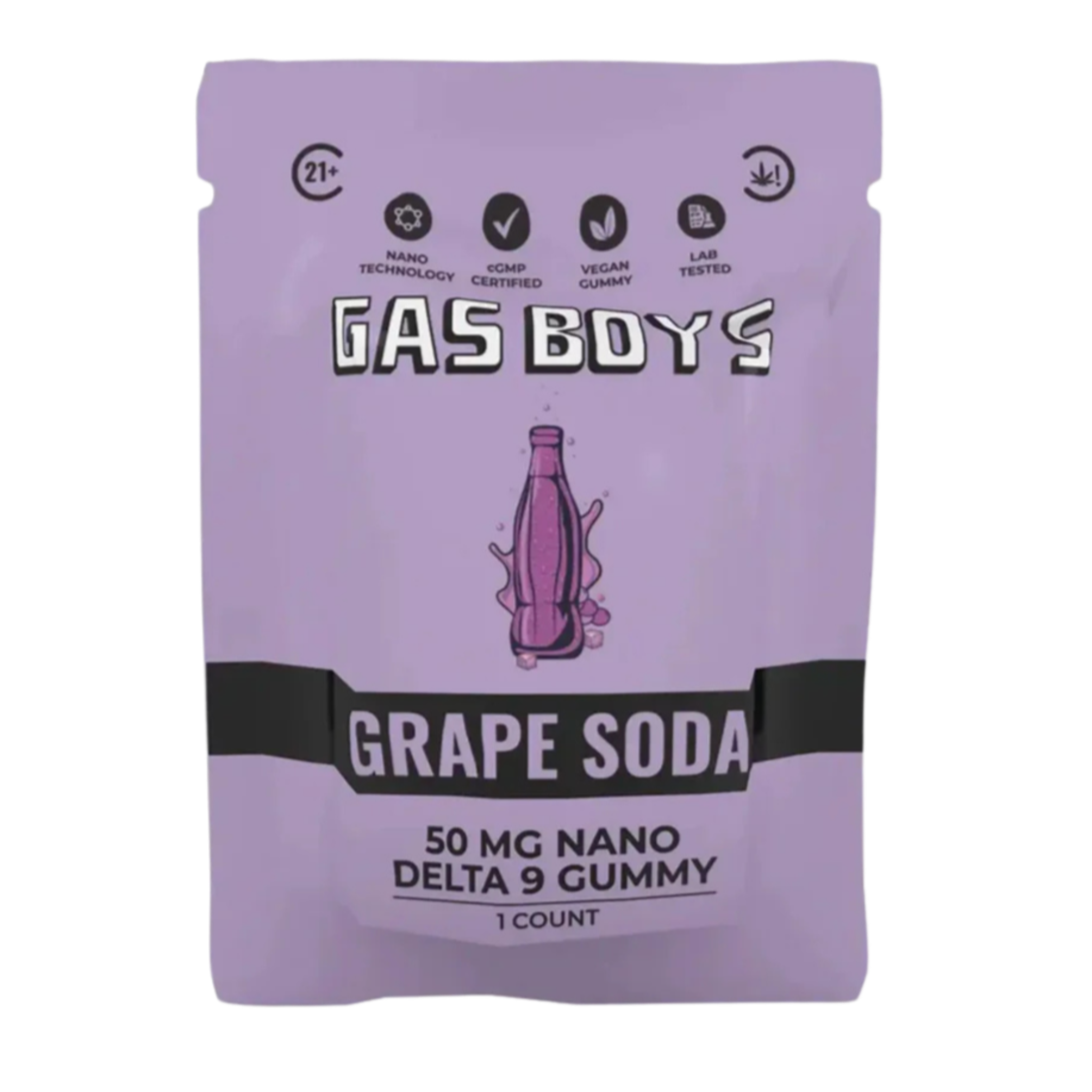 Gas Boys Nano Gummies Delta 9 THC 25mg - 2 Count - Grape Soda