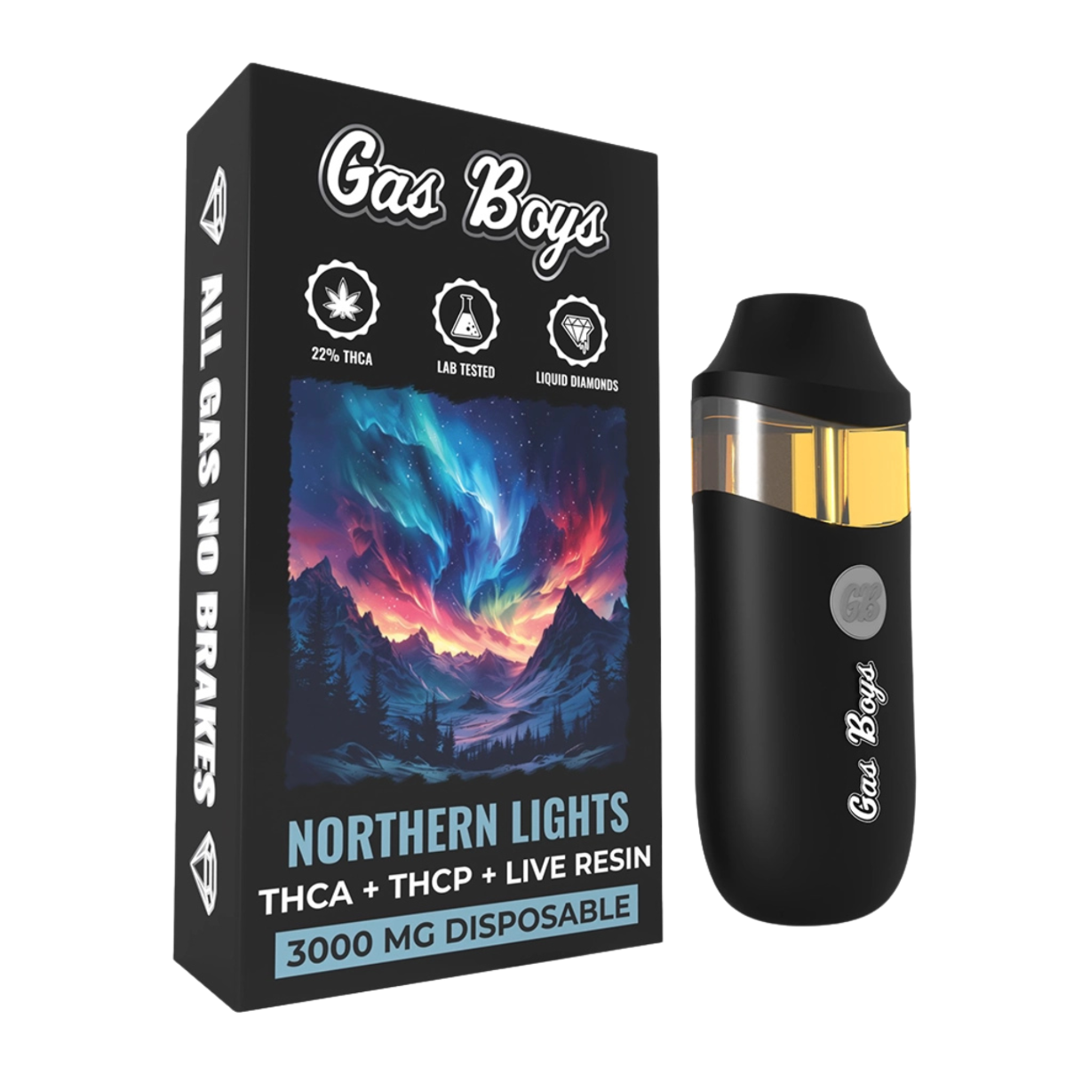 Gas Boys Disposable Vape THCA + THCP + Live Resin 3000mg Indica Hybrid - Northern Lights