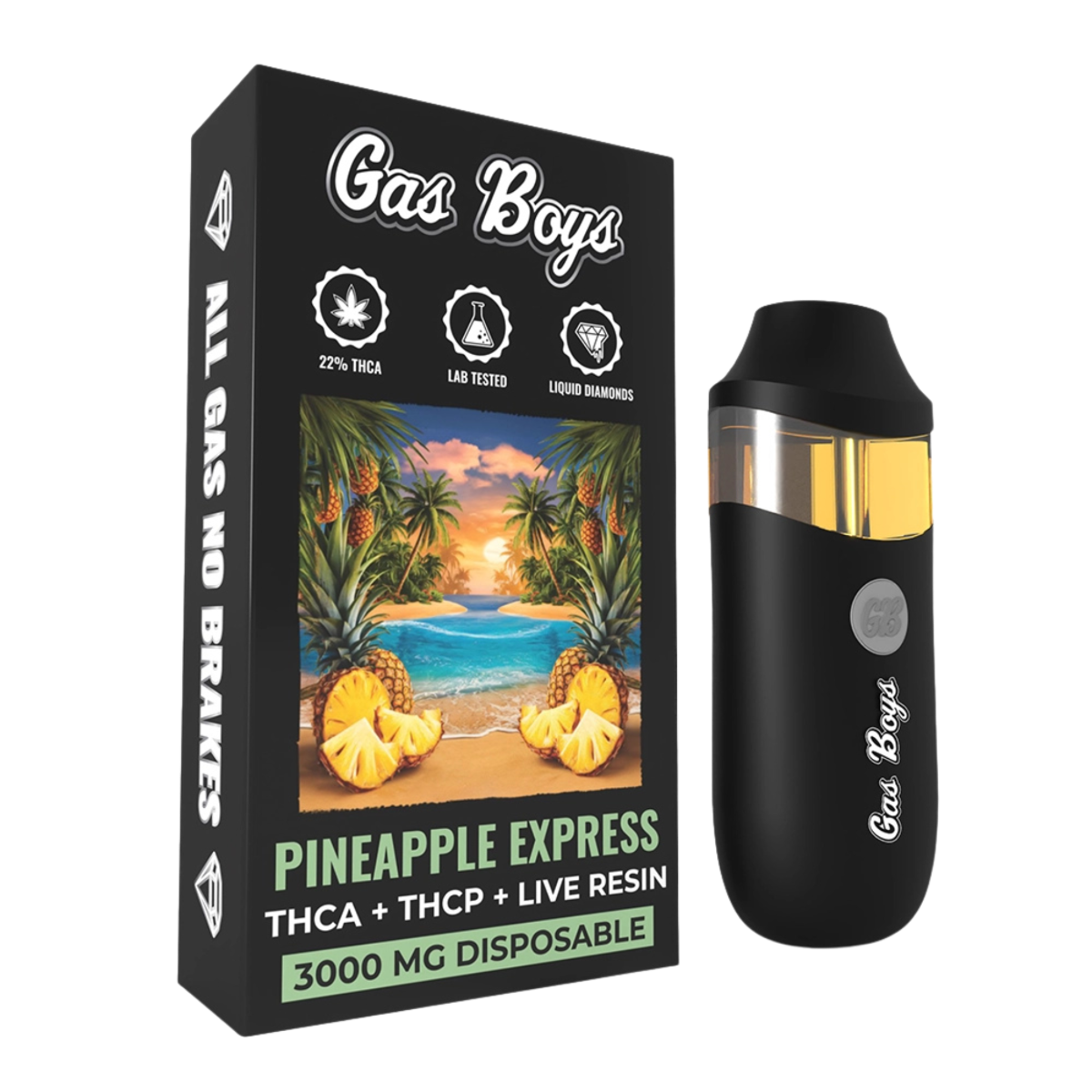Gas Boys Disposable Vape THCA + THCP + Live Resin 3000mg Hybrid - Pineapple Express
