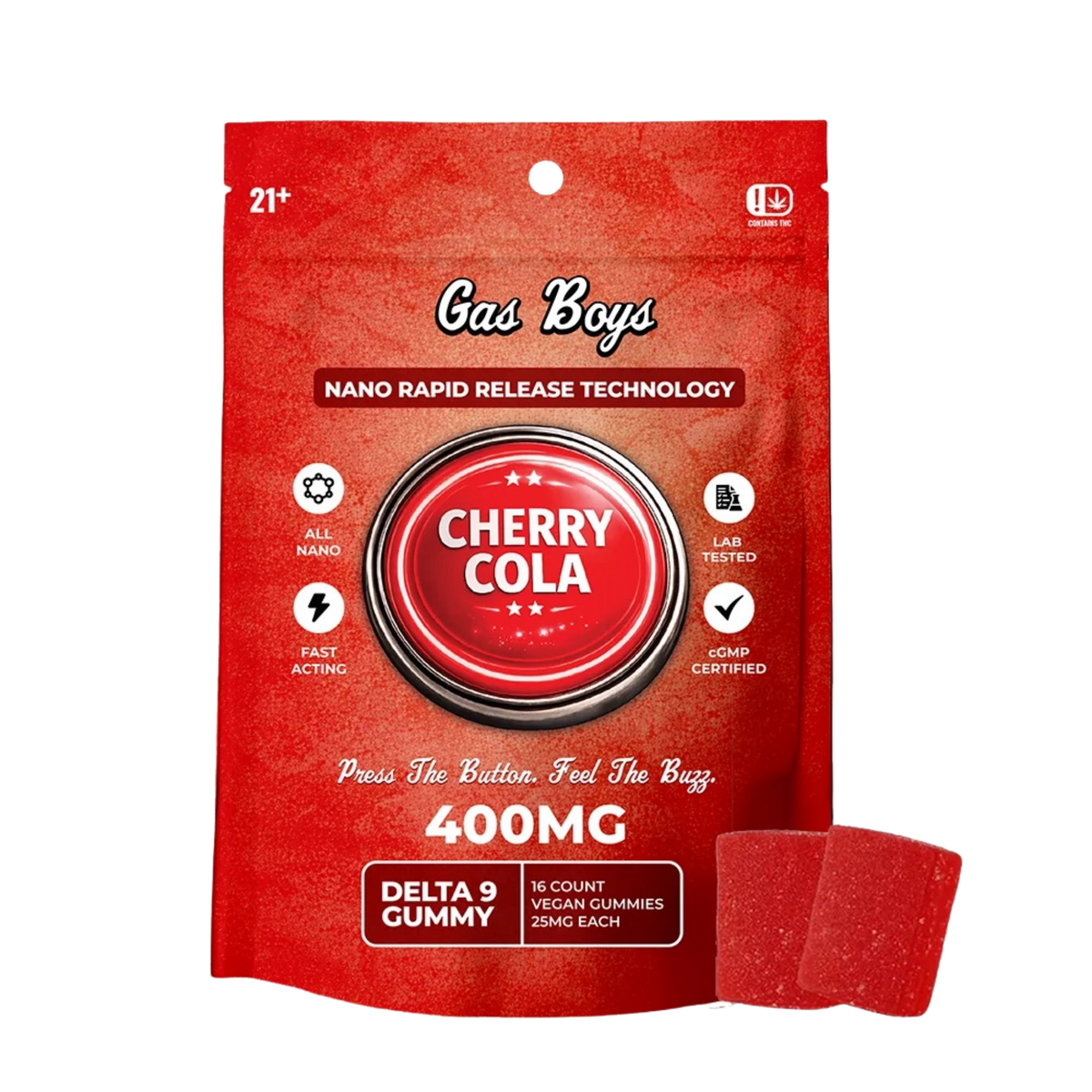 Gas Boys Nano Gummies Delta 9 THC 400mg - 16 Count x 25mg