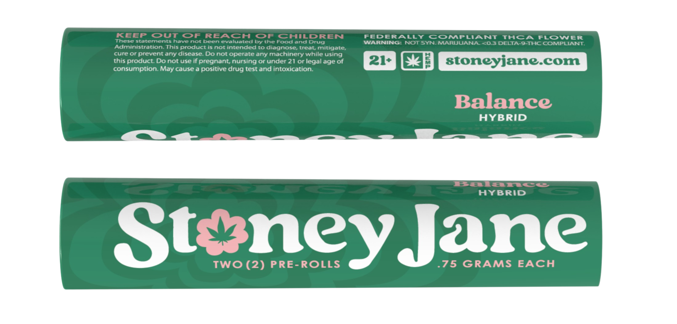 Stoney Jane High THCA Flower 2 Pack Pre Rolls - Hybrid - Balance