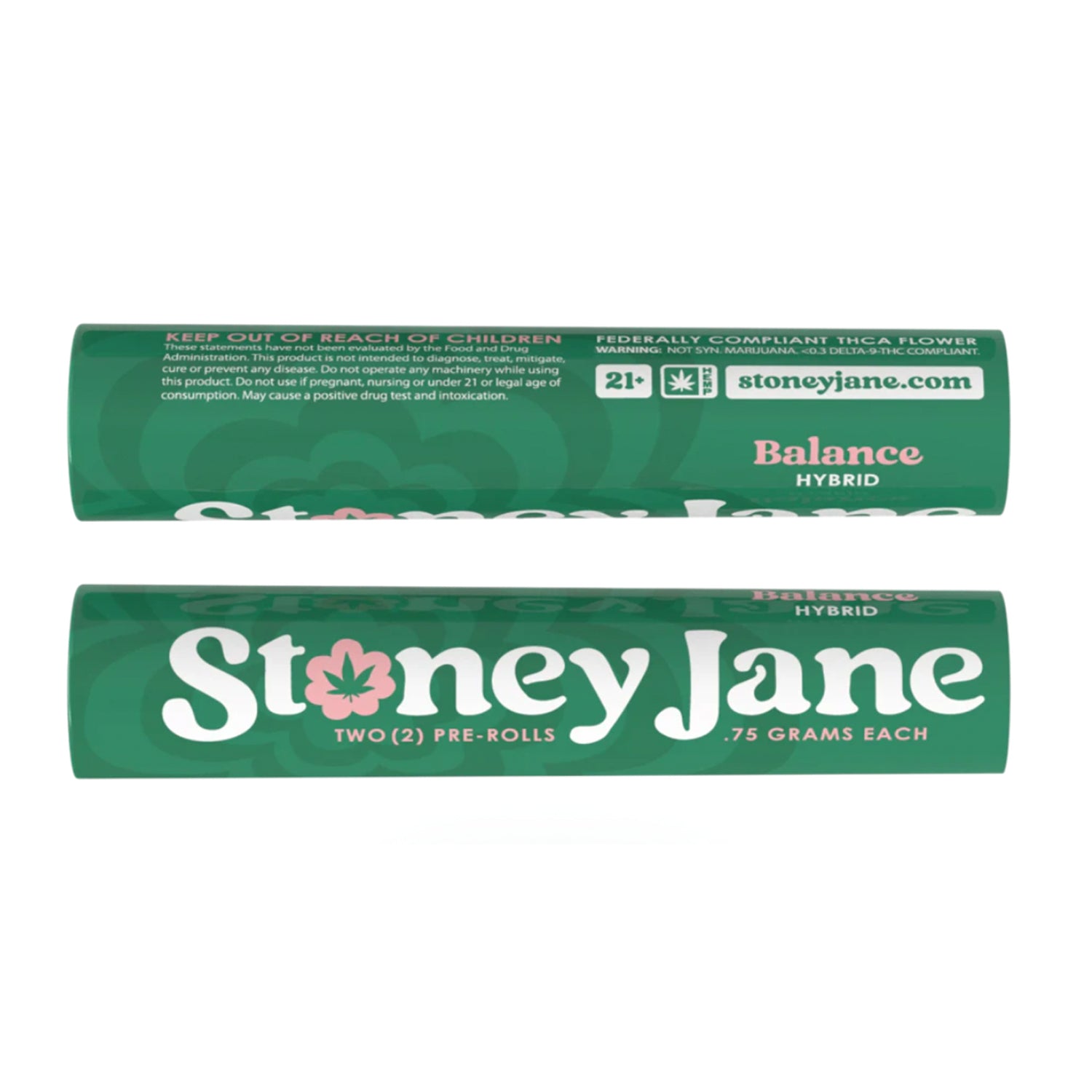 Stoney Jane High THCa Full Flower Pre Rolls 2 Count Js - Hybrid - Balance