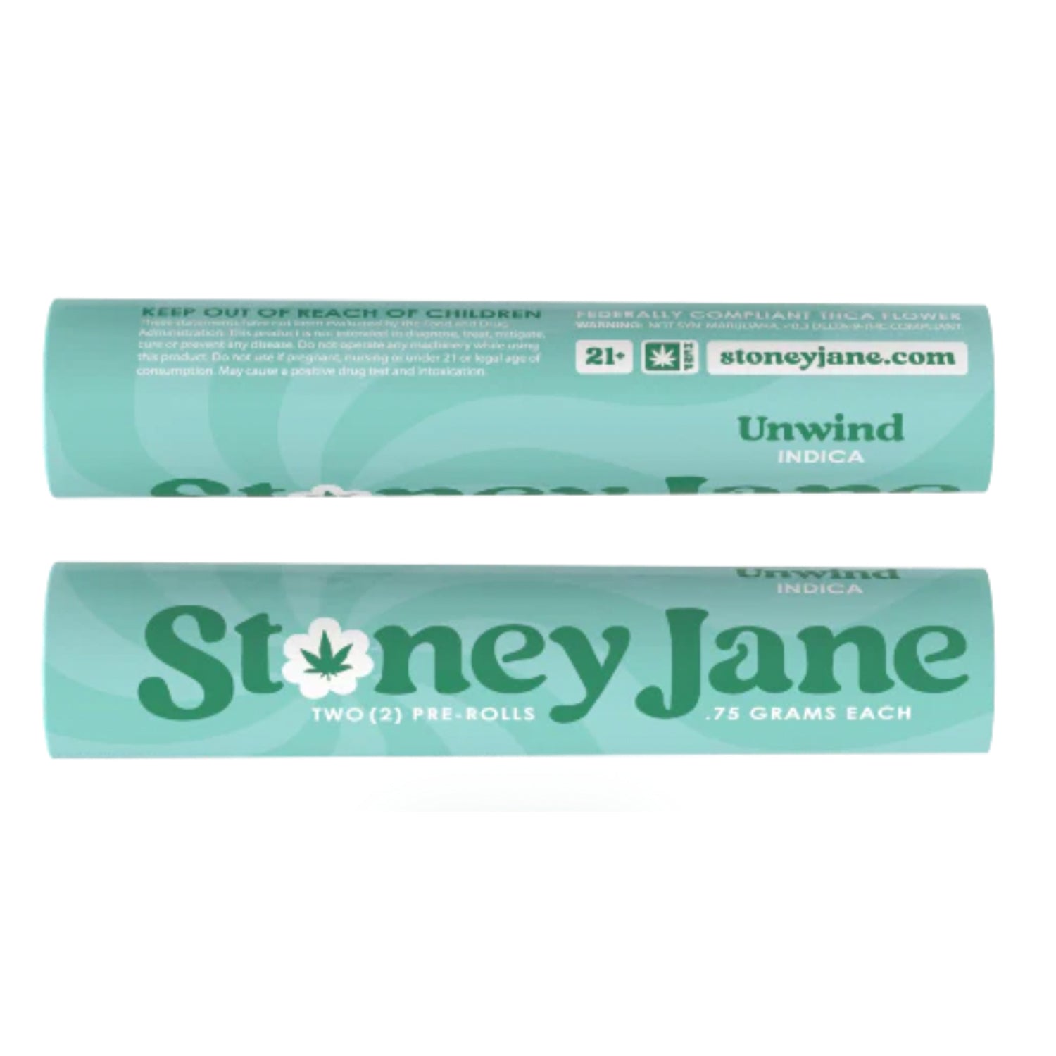 Stoney Jane High THCa Full Flower Pre Rolls 2 Count Js - Indica - Unwind
