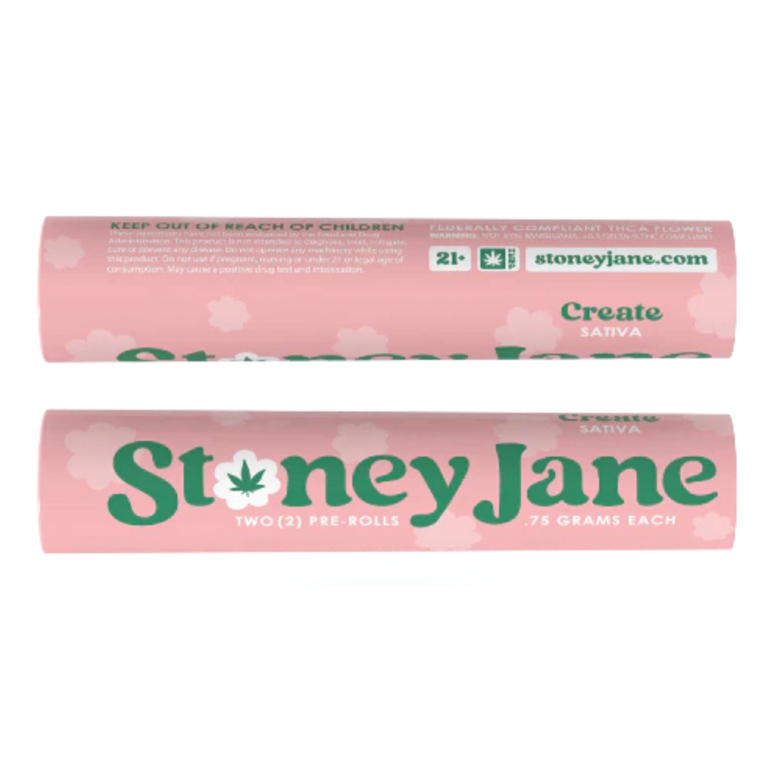 Stoney Jane High THCa Full Flower Pre Rolls 2 Count Js - Sativa - Create