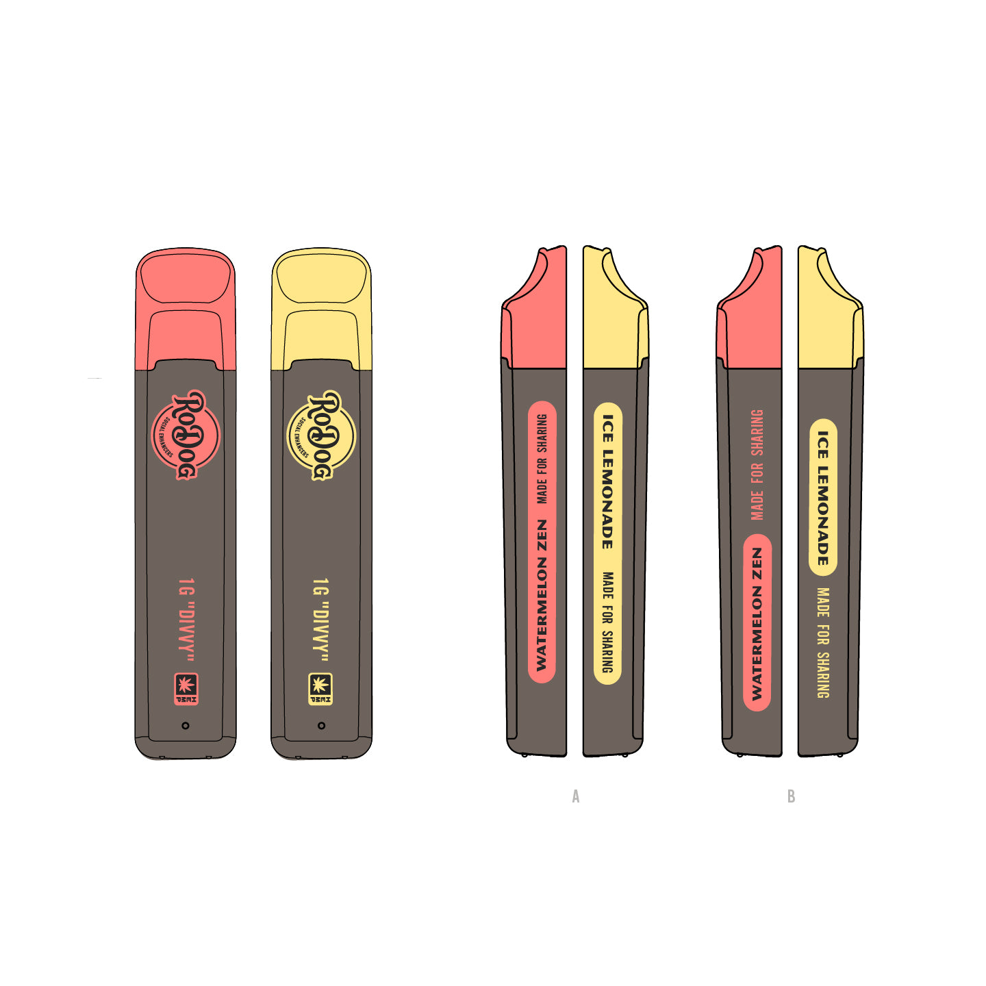 RoDog - Divvy - THCa Live Resin - Double Magnetic Shareable Vape - 2 Grams (1 Gram Each)