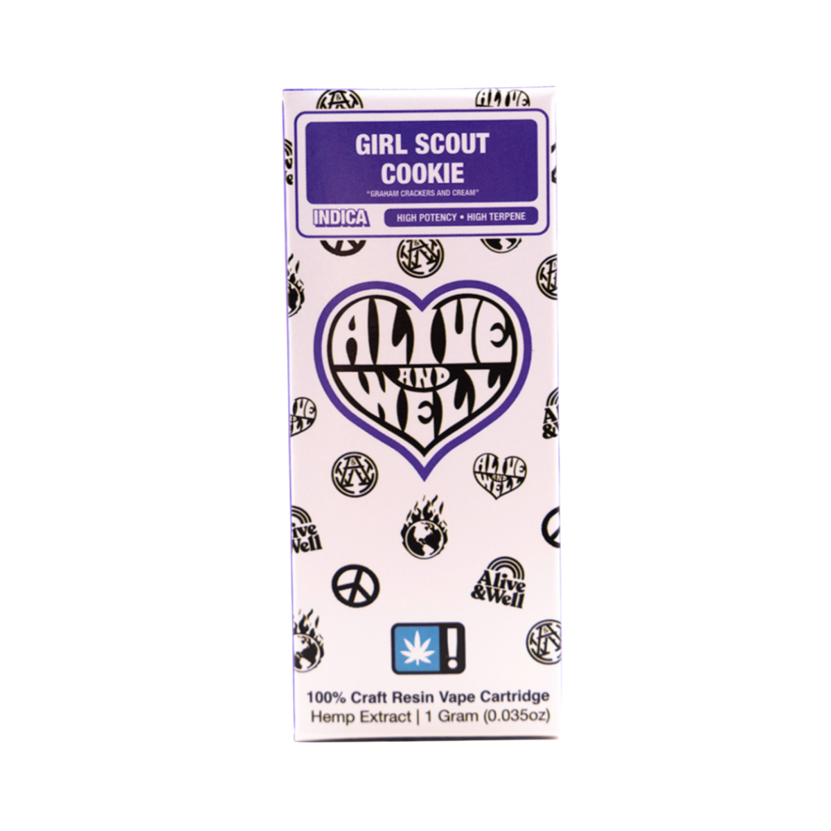 Alive &amp; Well THCa Live Resin 510 Vape Cart - 1 Gram - Indica