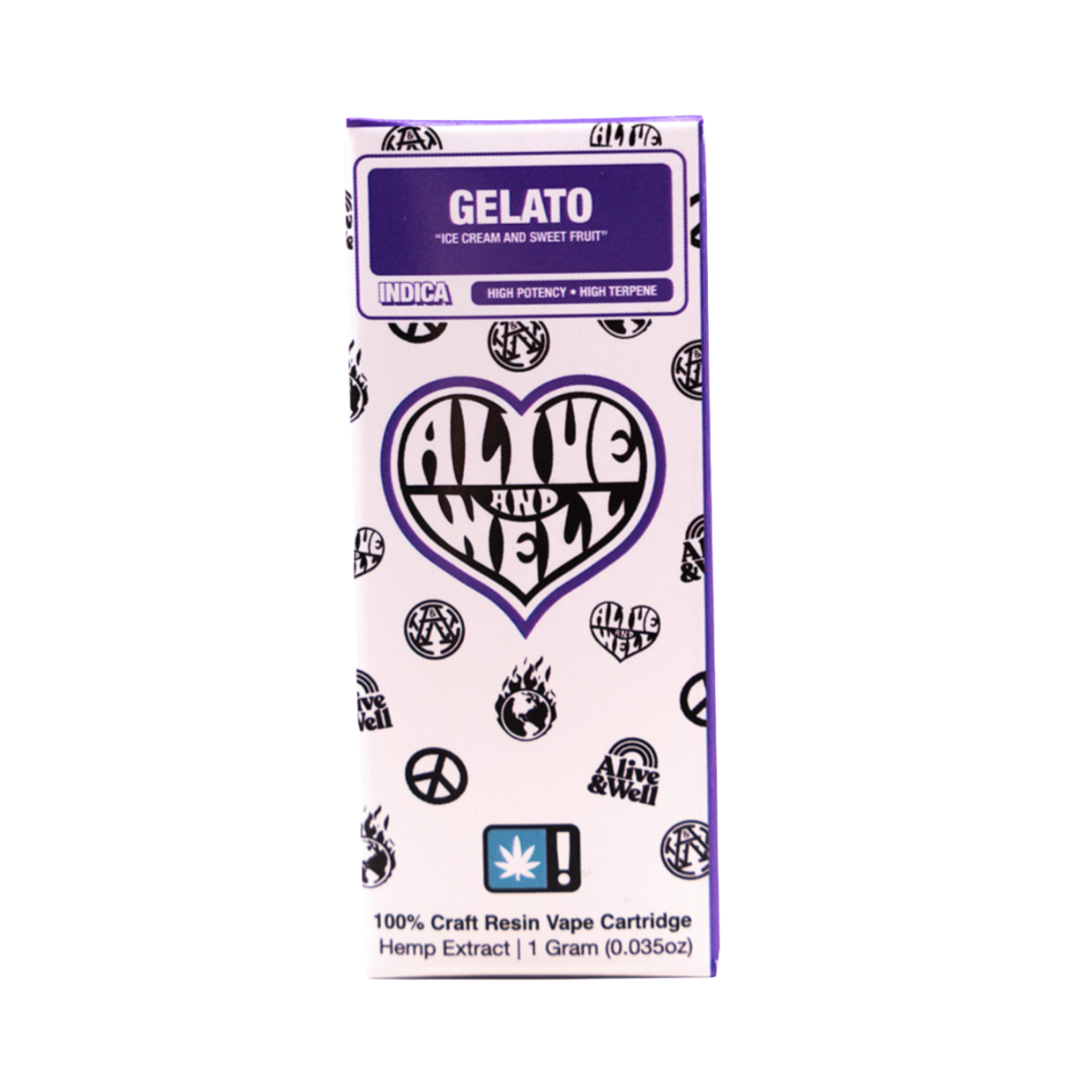 Alive &amp; Well THCa Live Resin 510 Vape Cart - 1 Gram - Indica