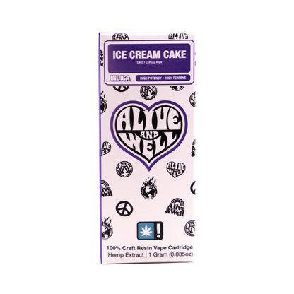 Alive &amp; Well THCa Live Resin 510 Vape Cart - 1 Gram - Indica