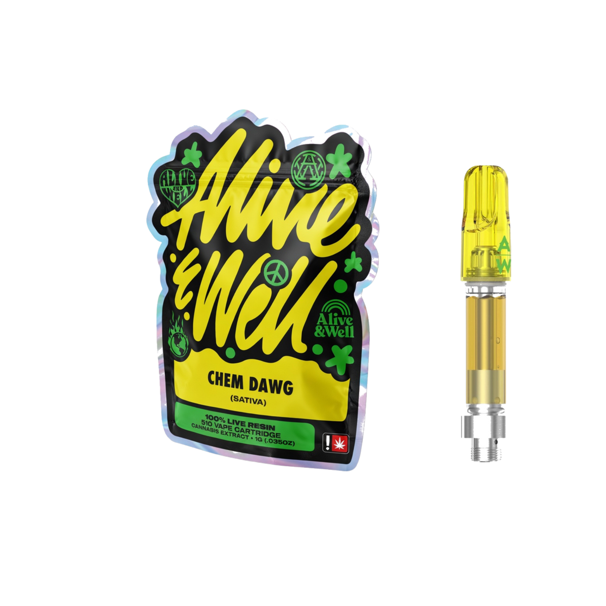 Alive &amp; Well THCa Live Resin 510 Vape Cart - 1 Gram - Sativa