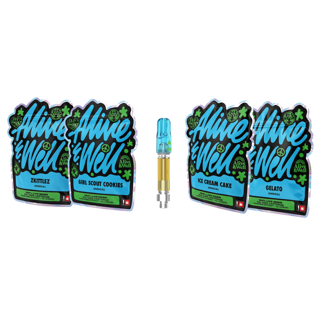 Alive &amp; Well THCa Live Resin 510 Vape Cart - 1 Gram - Indica