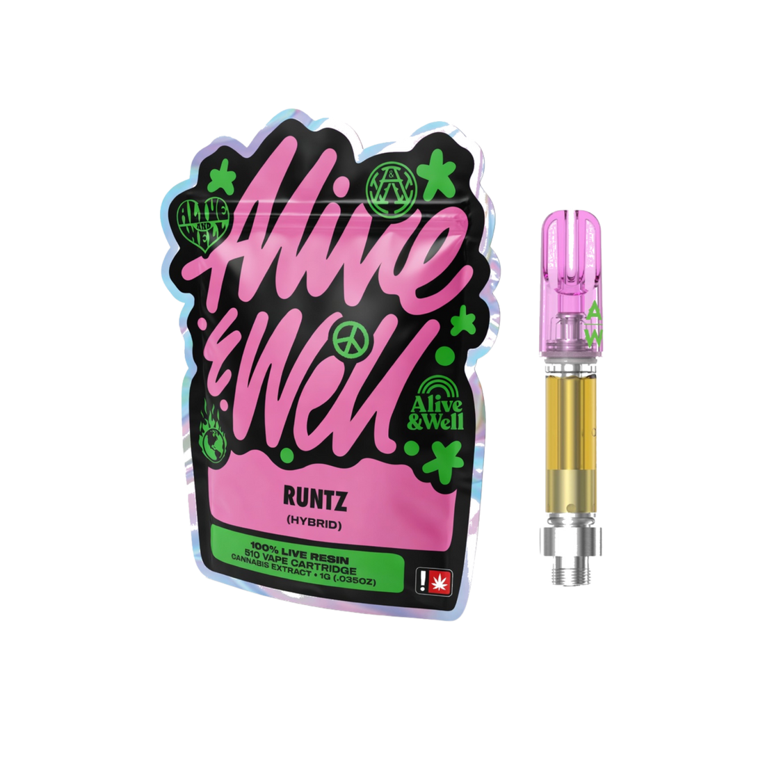 Alive &amp; Well THCa Live Resin 510 Vape Cart - 1 Gram - Hybrid