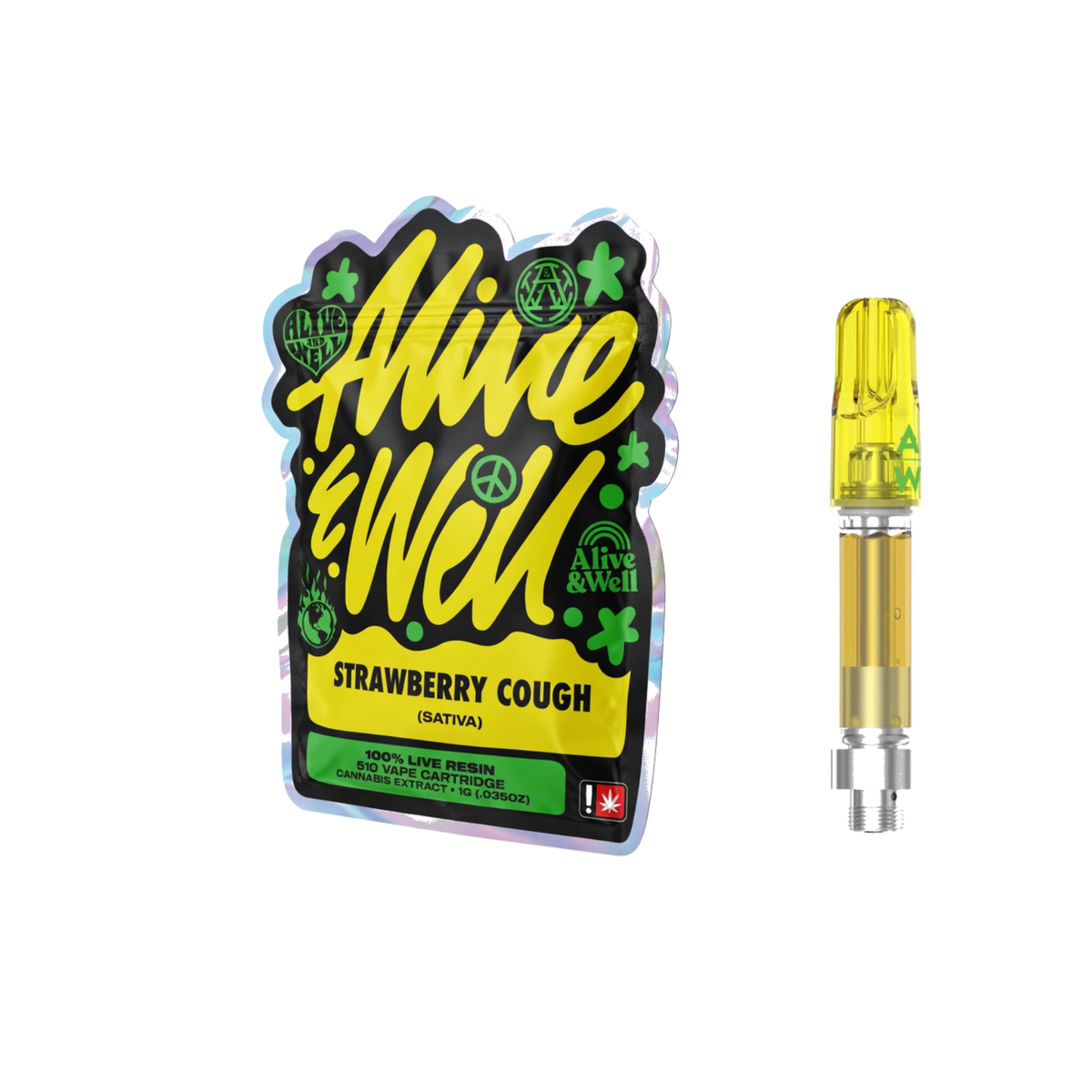 Alive &amp; Well THCa Live Resin 510 Vape Cart - 1 Gram - Sativa