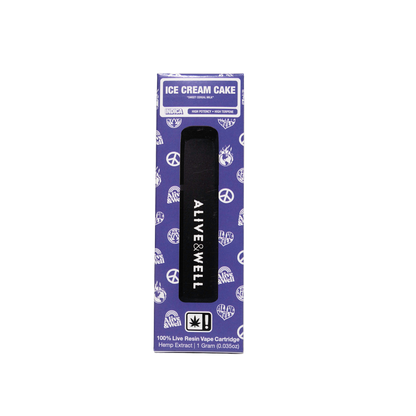 Alive and Well THCA Live Resin All-in-One - 1 Gram Indica - Ice Cream Cake
