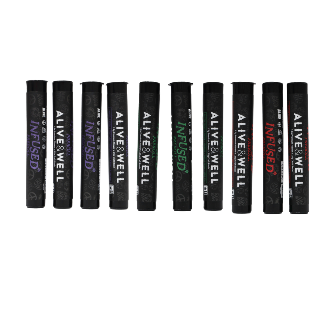 Alive and Well THCA Flower Live Resin Infused Pre Roll - 1.2g Premium Flower + .25 Craft Resin -