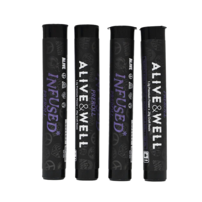 Alive and Well THCA Flower Live Resin Infused Pre Roll - 1.2g Premium Flower + .25 Craft Resin -
