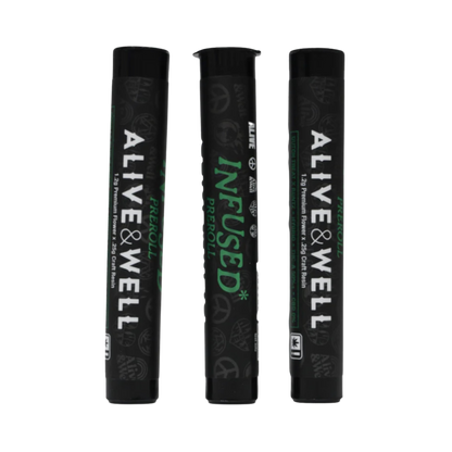 Alive &amp; Well THCa Flower Live Resin Infused Pre Roll - Strain Specific - 1.2g Premium Flower + .25 Craft Resin - Hybrid