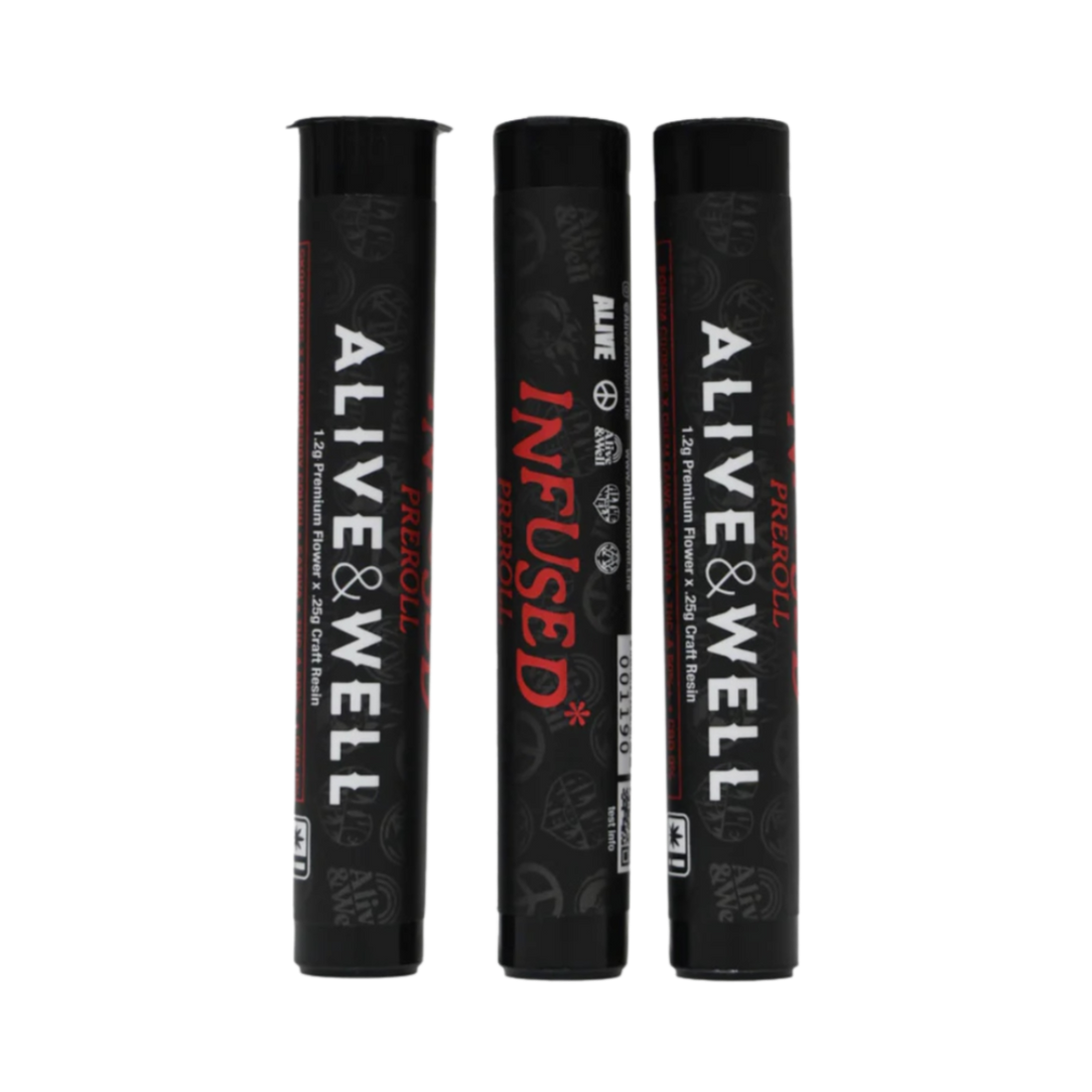 Alive and Well THCA Flower Live Resin Infused Pre Roll - 1.2g Premium Flower + .25 Craft Resin -