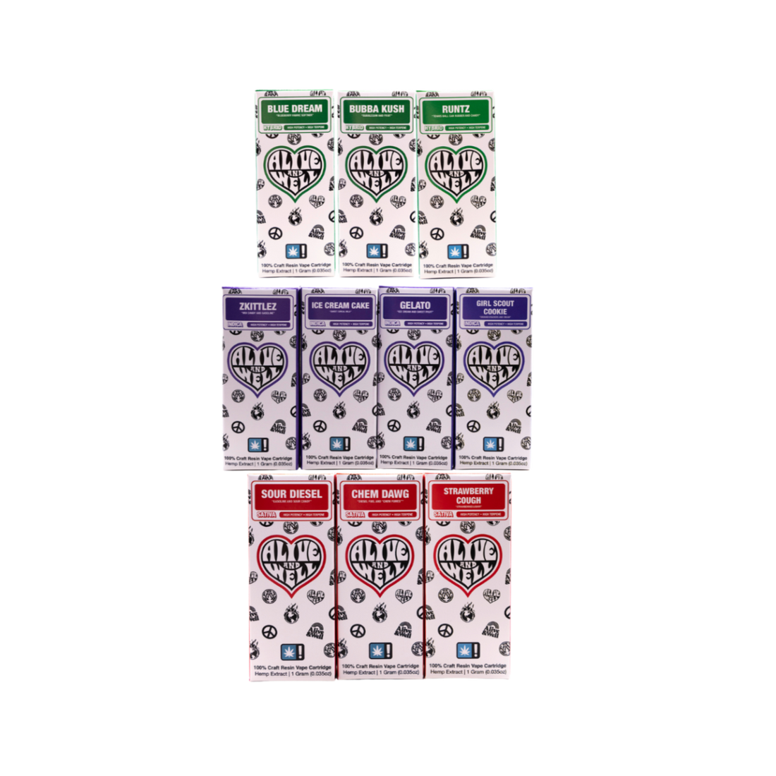 Alive and Well THCA Live Resin 510 Vape Cart - 1 Gram