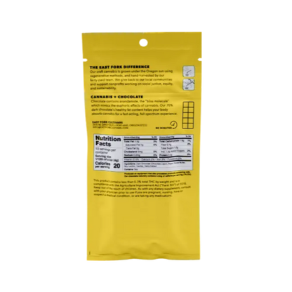East Fork Cultivars - Chocolate Bar - 200mg CBD - Full Spectrum