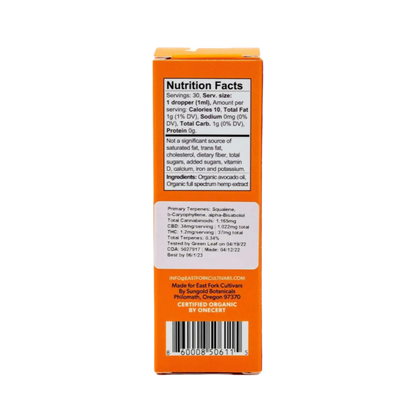 East Fork Cultivars Organic Full Spectrum CBD Oil 1000mg