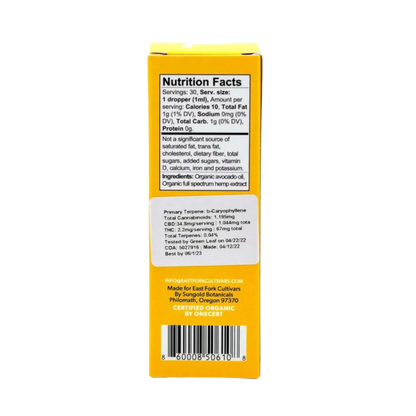 East Fork Cultivars Organic Full Spectrum CBD Oil 1000mg