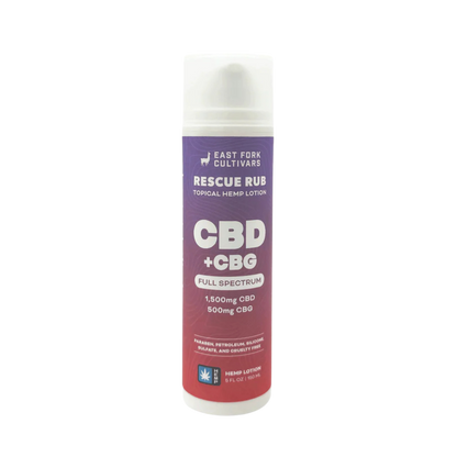 East Fork Cultivars - Rescue Rub Extra Strength Lotion - 1500mg CBD + 500mg CBG - Full Spectrum