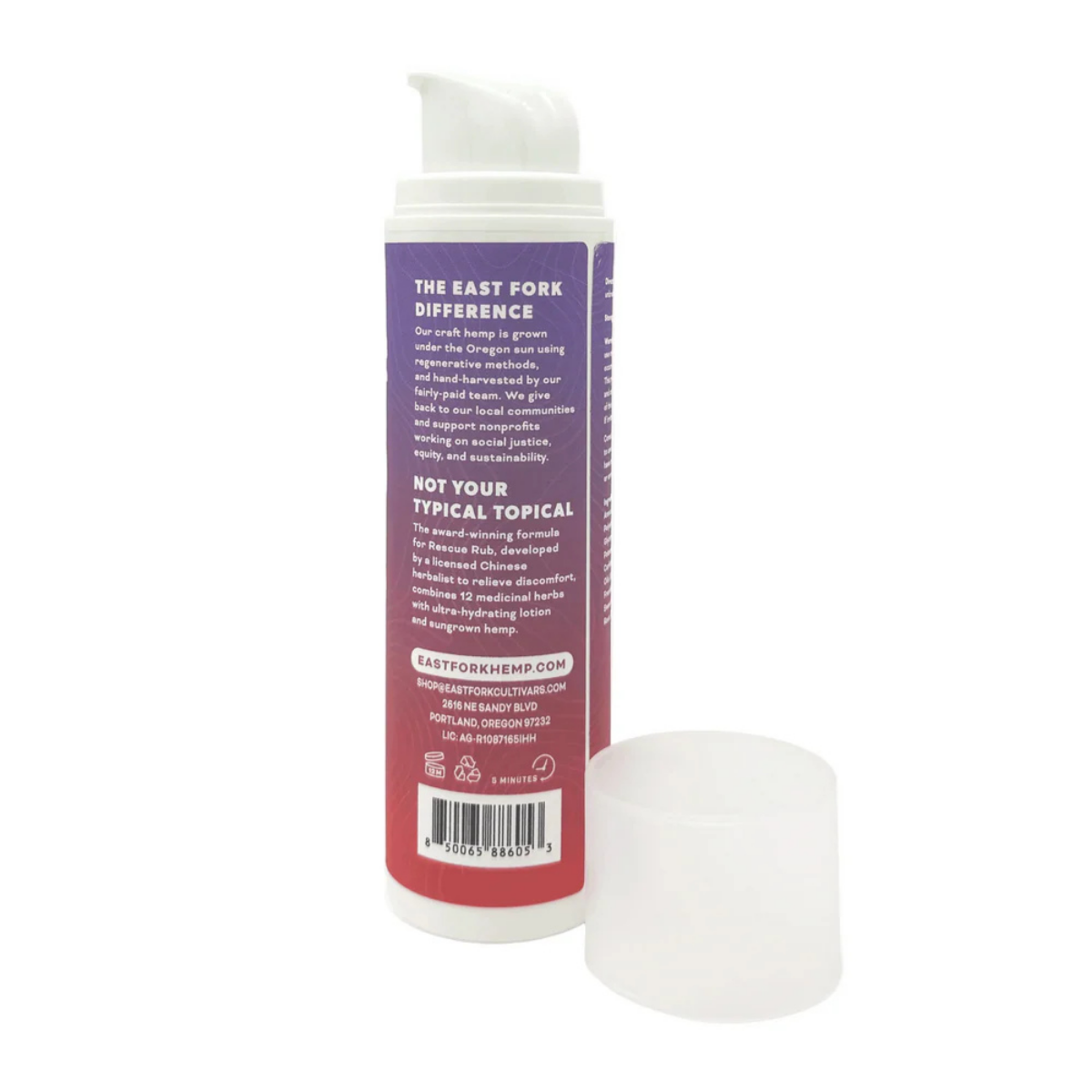 East Fork Cultivars - Rescue Rub Extra Strength Lotion - 1500mg CBD + 500mg CBG - Full Spectrum