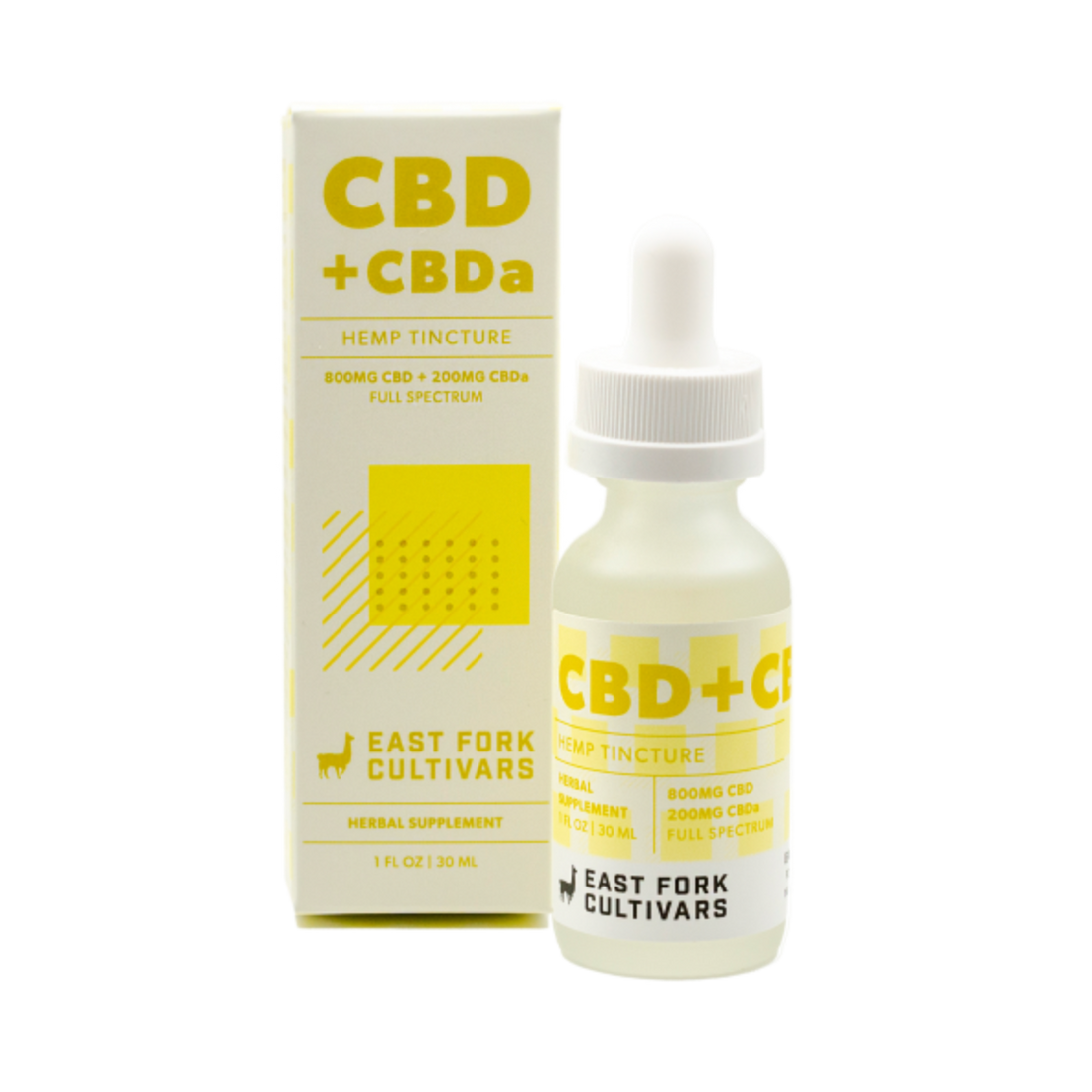 East Fork Cultivars Organic Full Spectrum Tincture 800mg CBD + 200mg CBDA